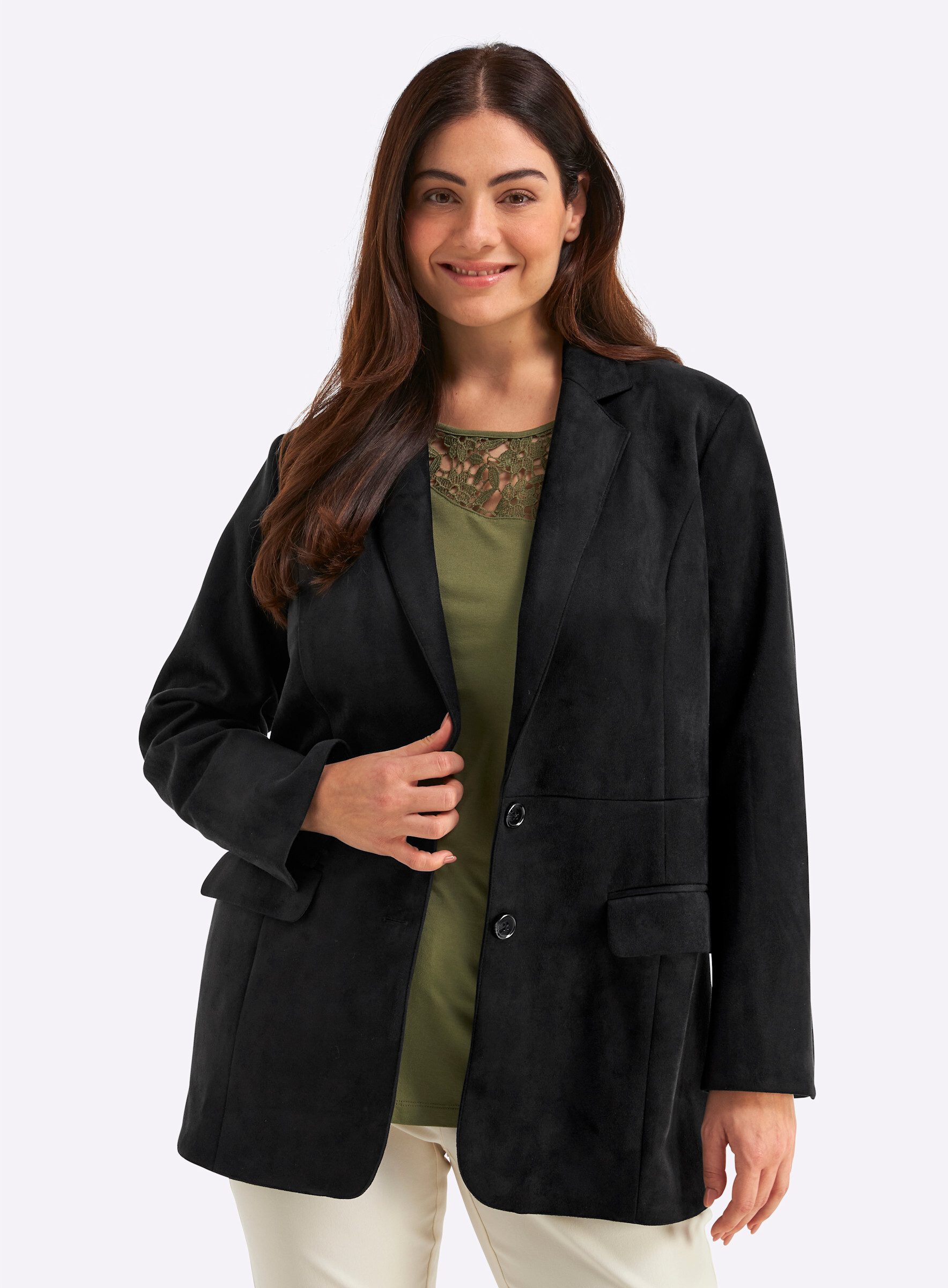 Sheego Blusenblazer Blazer Langarm