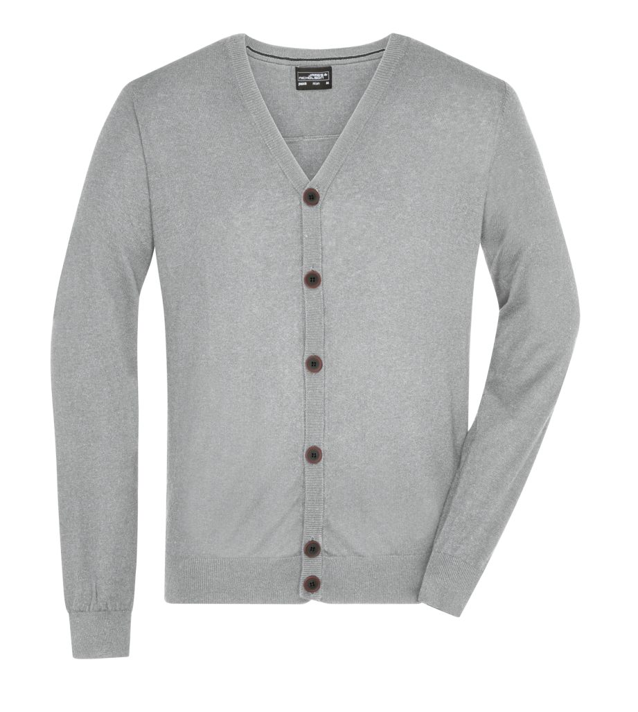 James & Cardigan Klassische Strickjacke Nicholson Cardigan Herren JN668 light-grey-melange Men's