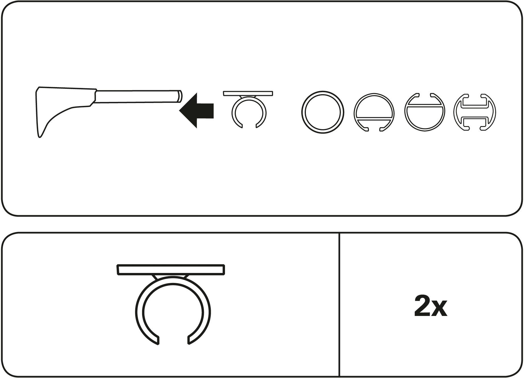 Verbinder Memphis, Serie Ø messingfarben (2-St), Memphis 16 GARDINIA, Einzelprogramm mm