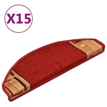 Stufenmatte Treppenmatten Selbstklebend 15 Stk Rot 65x21x4 cm, vidaXL, Höhe: 4 mm