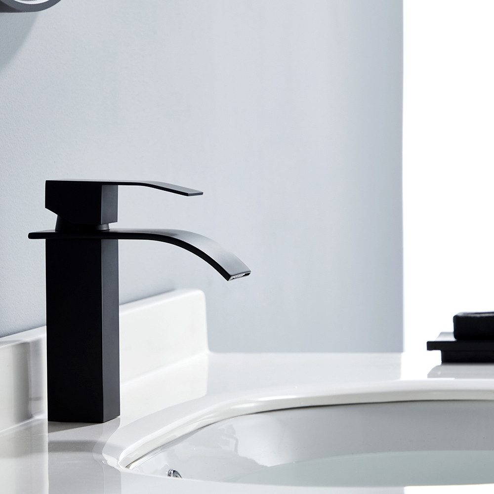 HOMELODY Badarmatur Wasserfall Wasserhahn Armatur bad Waschbeckenarmatur Wasserfall Armatur Einhand Badarmatur,Messing