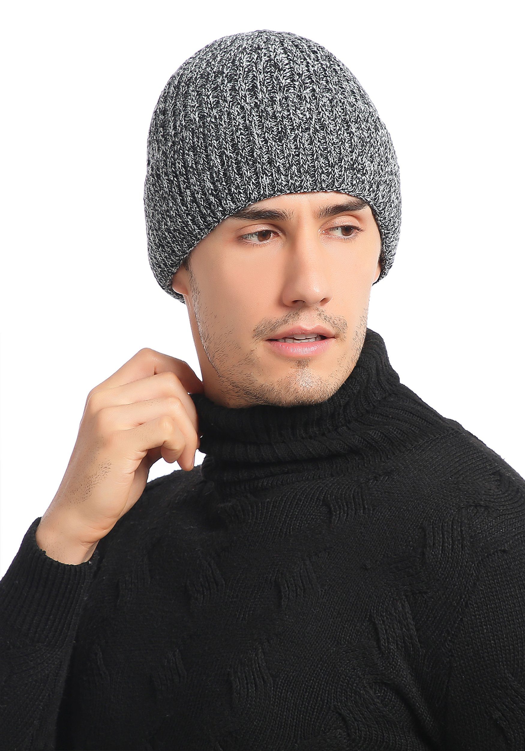 Winter Strickmütze Herrenhüte grau Warm weich bequem Beanie MAGICSHE und