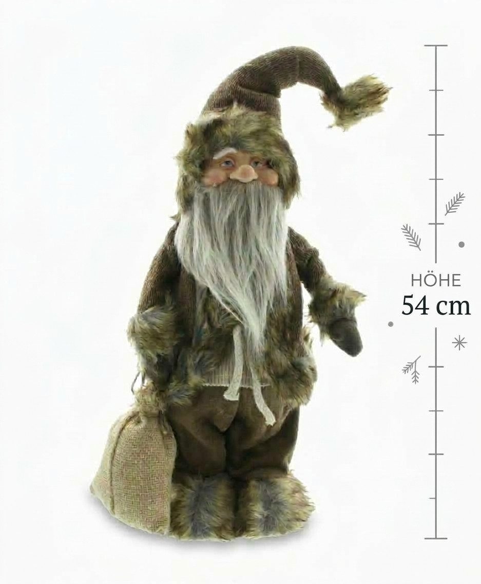 Home-trends24.de Wichtel Wichtel Winterglück Deko Figur Kunstfell Weihnachten Winter 54 cm (1 St)