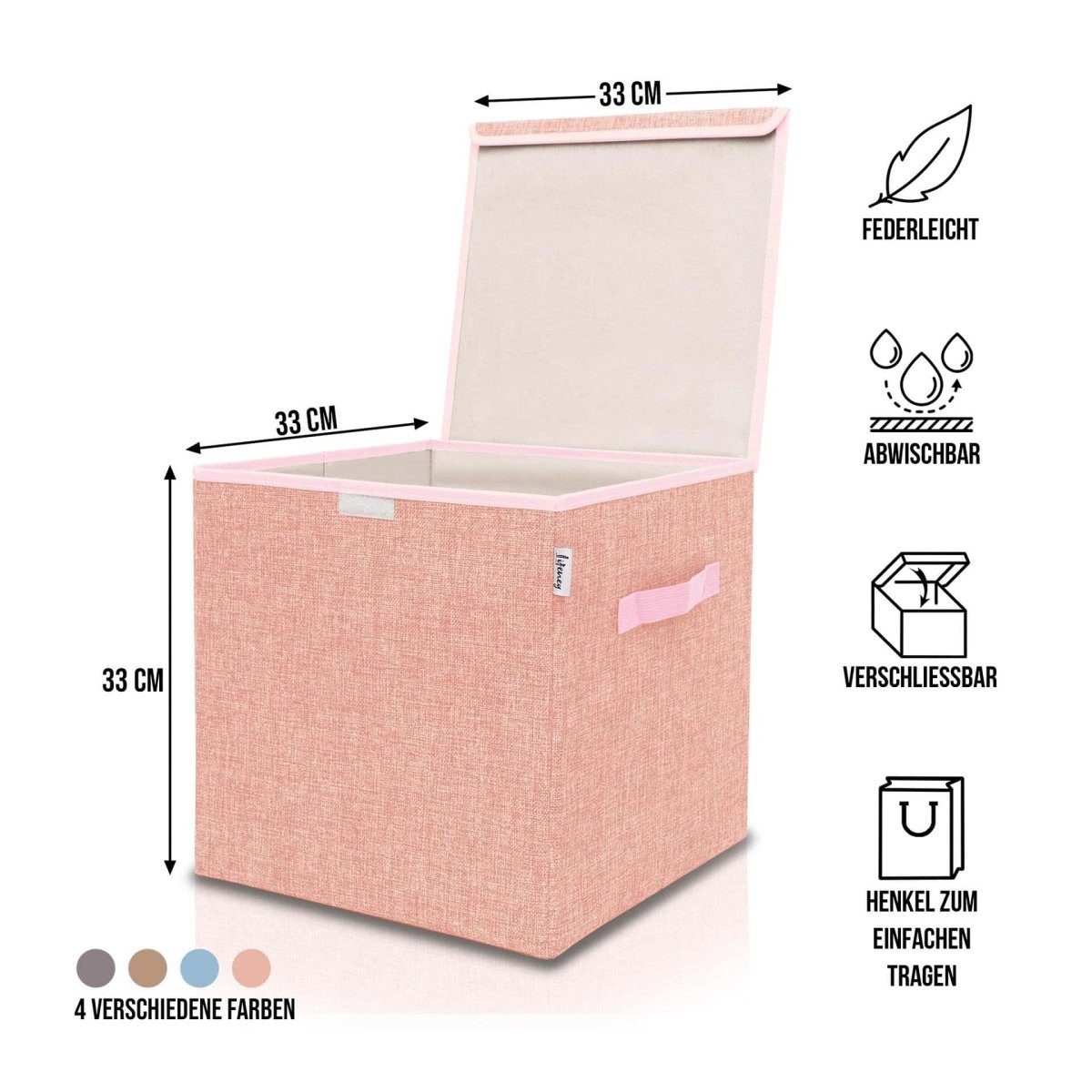 Lifeney Faltbox Aufbewahrungsbox mit Deckel, Natur günstig online kaufen