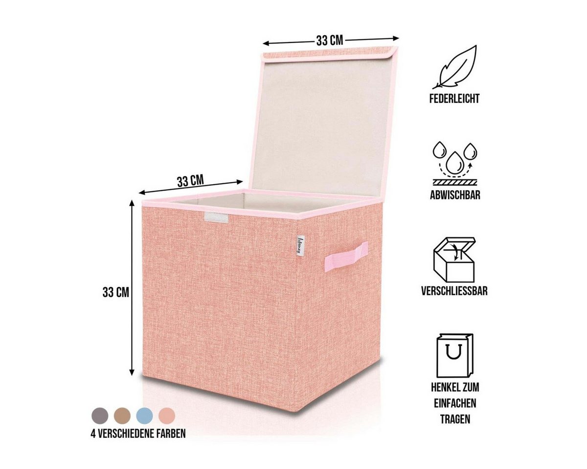 Thumbnail - Lifeney Faltbox Aufbewahrungsbox mit Deckel, Natur