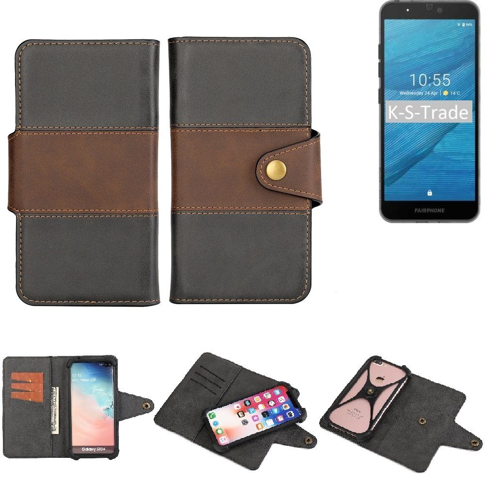 K-S-Trade Handyhülle für Fairphone Fairphone 3, Handyhülle Schutzhülle Hülle Bookstyle Wallet-Case 3 Bumper