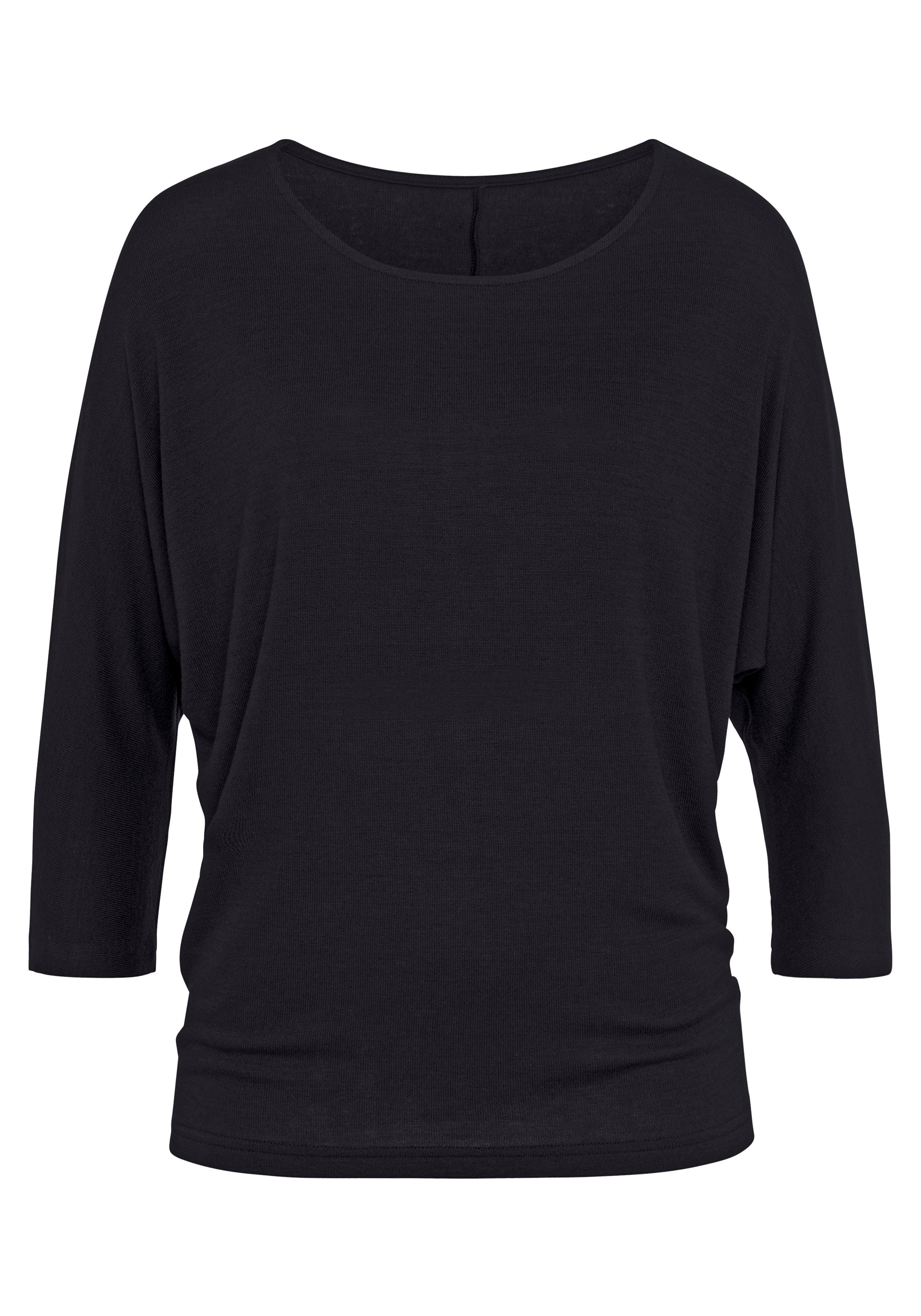 LASCANA 3/4-Arm-Shirt aus elastischem Feinstrick mit Viskose – Bild 2 von 5