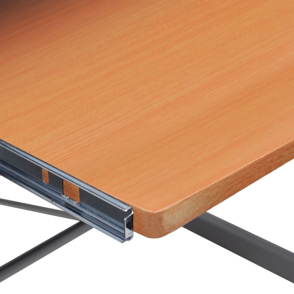 cm Braun Eck-Computertisch 132x112x99 Schreibtisch Holzwerkstoff furnicato