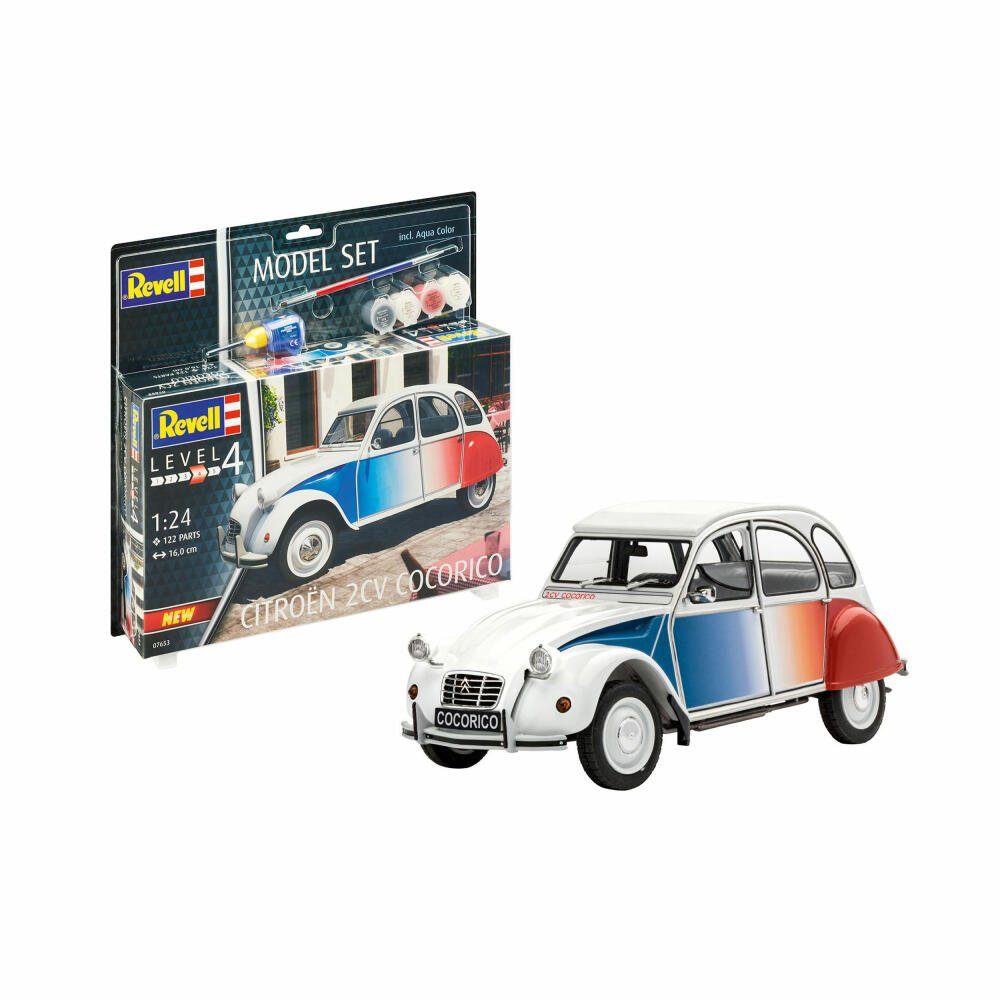 Revell® Modellbausatz Model Set Citroën 2 CV Cocorico 67653, Maßstab 1:24