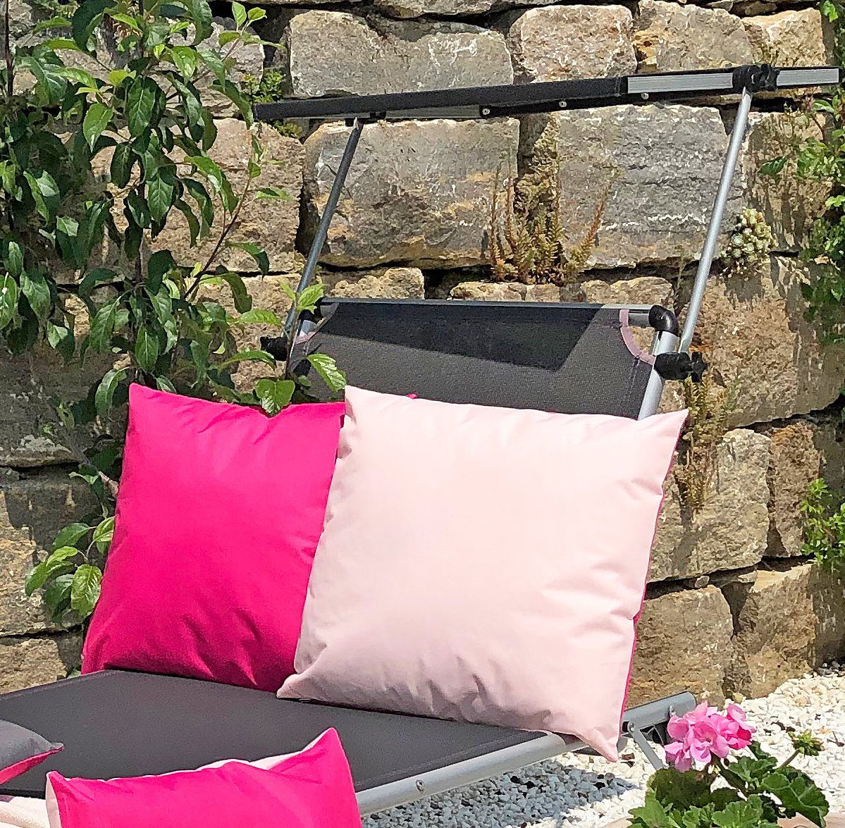 Dekokissen Größen Pink Outdoor & für JACK versch inkl. Robust, Innen Dekokissen Außen Wasserabweisend, Füllung, Strapazierfähig, Kissen Rosa Pink JACK Lounge -