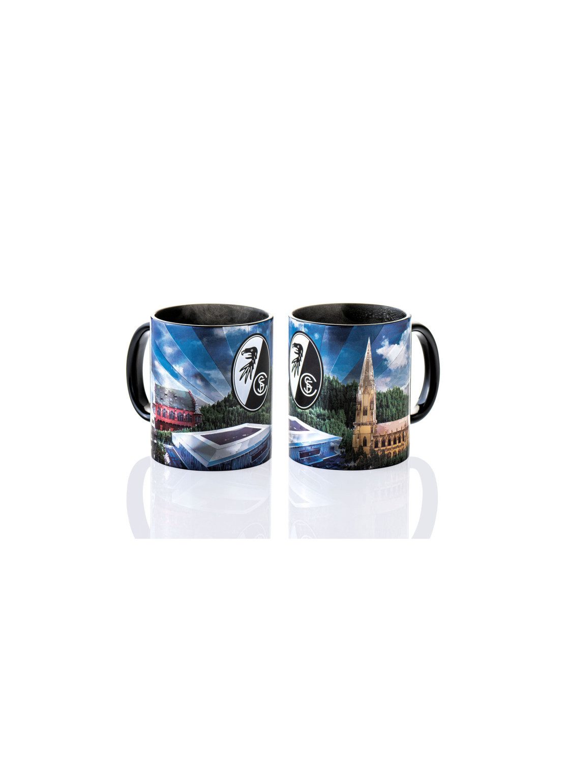 SC Freiburg Becher SC Freiburg Tasse Metallic "Skyline", Keramik