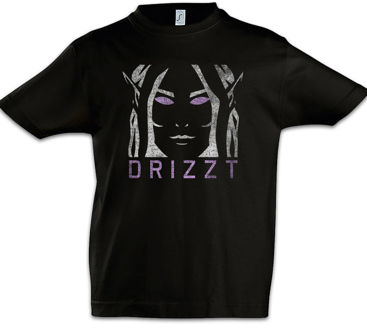 Print-Shirt Dark Elf Face Kinder T-Shirt The Legend Drow Drizzt Dark Elf Trilogy