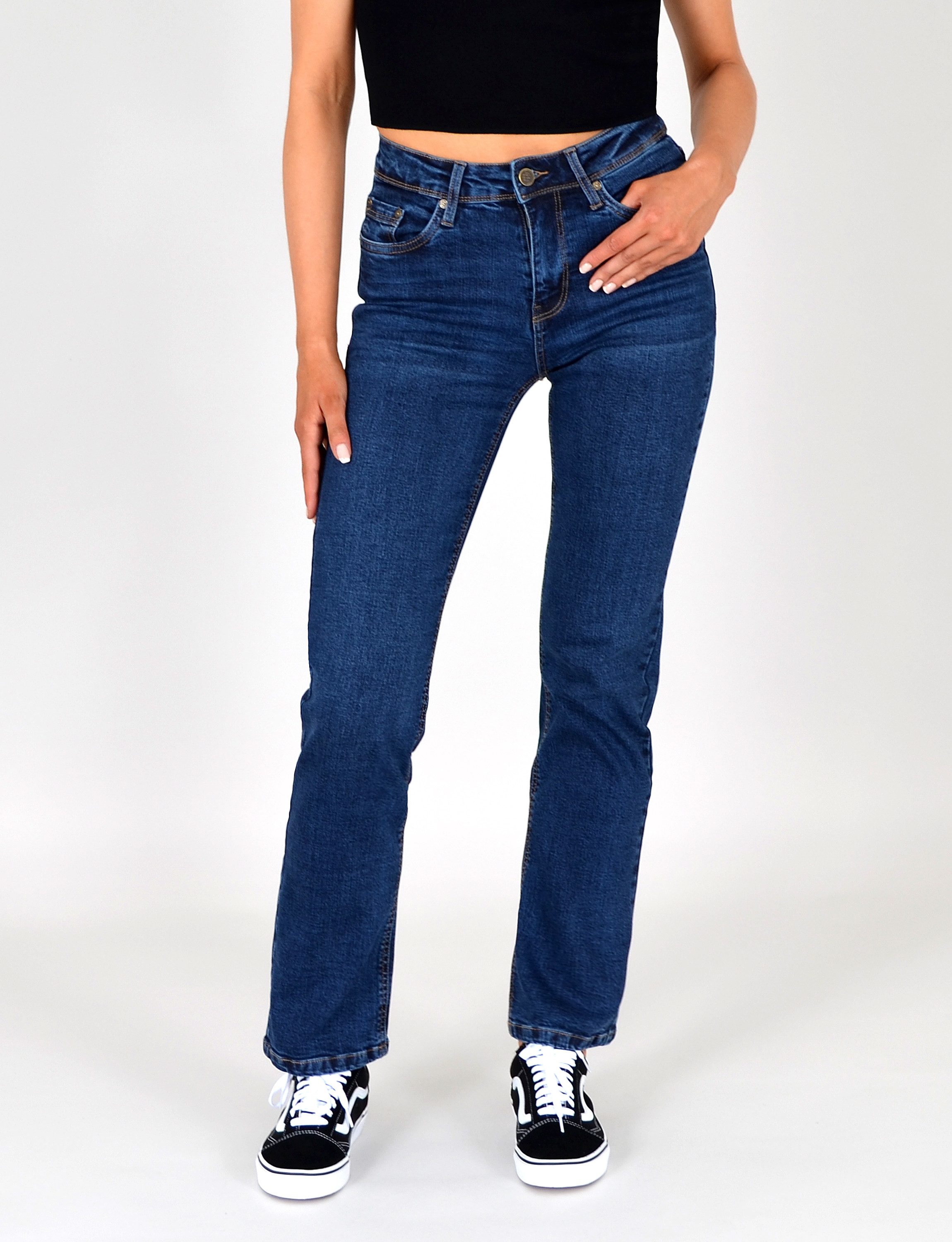 ESRA Straight-Jeans Damen Straight Leg Джинсы hohe Leibhöhe Stretch-Jeans Regular Джинсы G6 High Waist Straight Fit Джинсы Damen Regular Hose bis Übergröße