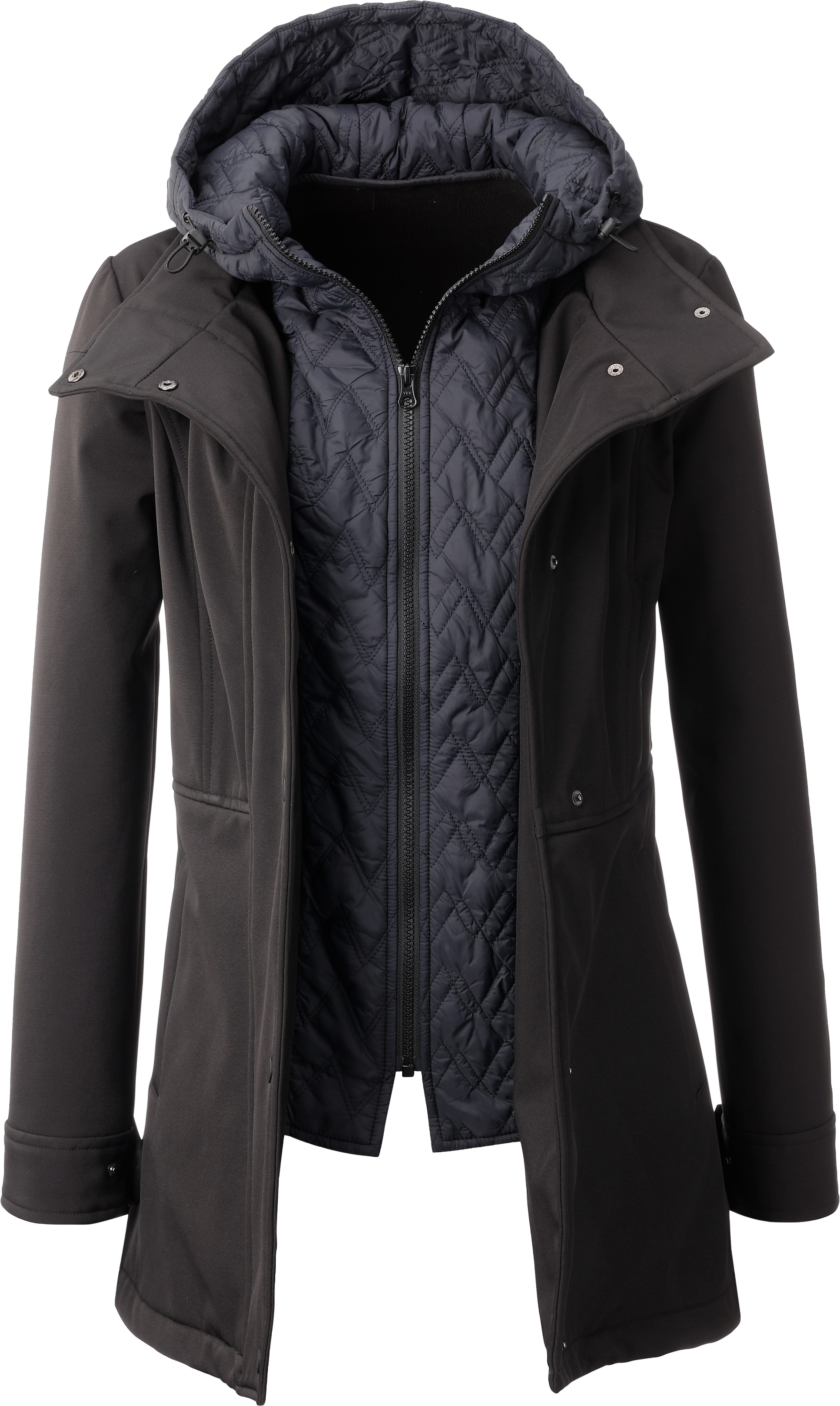 LPO Softshelljacke LUCANIA PEAK Women leichte Softshelljacke mit All-Over-Print und abnehmbarer Kapuze