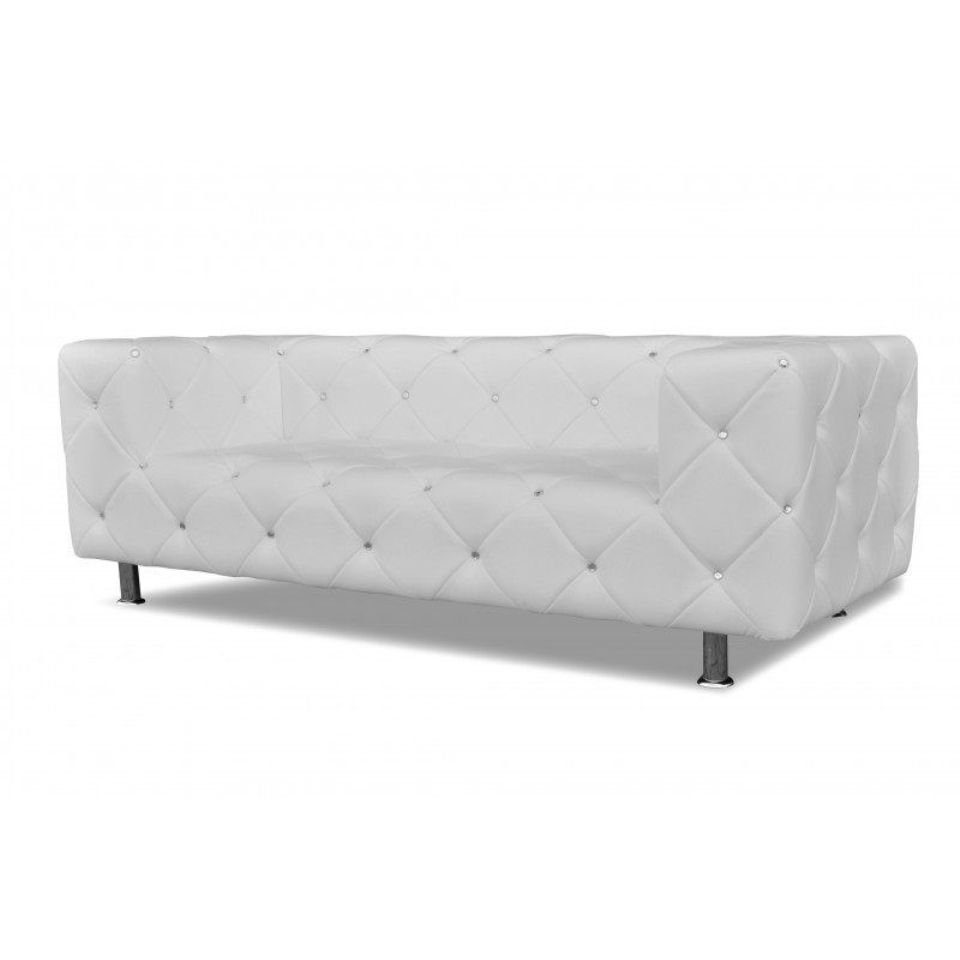 Designer Ledersofa weißes Chesterfield Luxus Neu, in Couch Europe Sofa Polster JVmoebel Made