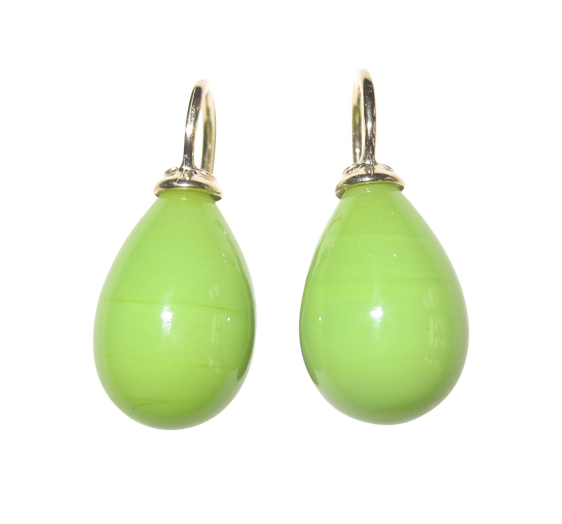 Paar Ohrhänger Lea pistazie gold-platt. trendiges Musthave