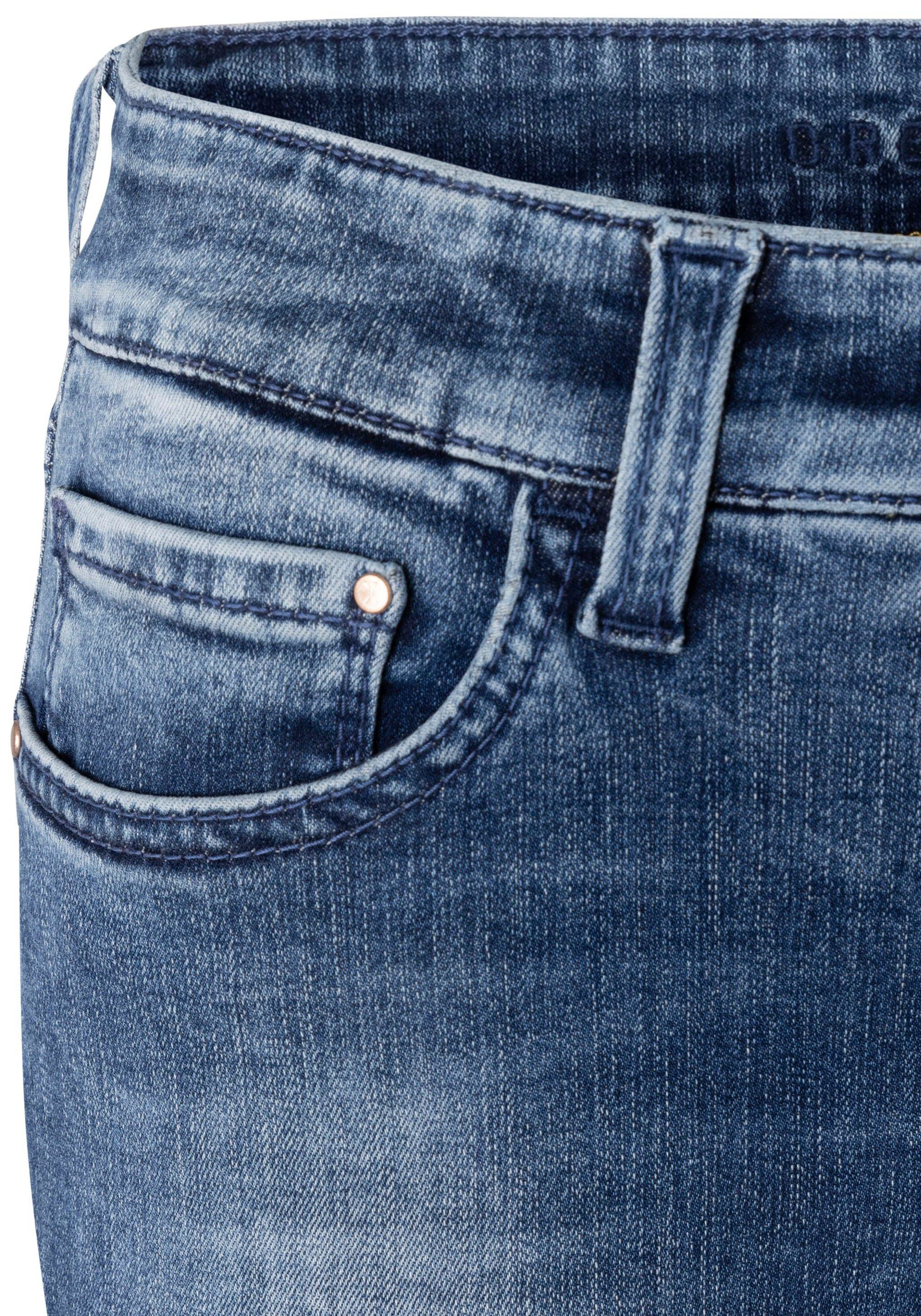 3/4-Jeans verkürzt Dream modisch blue MAC Kick und washed Saum leicht ausgestellt dark