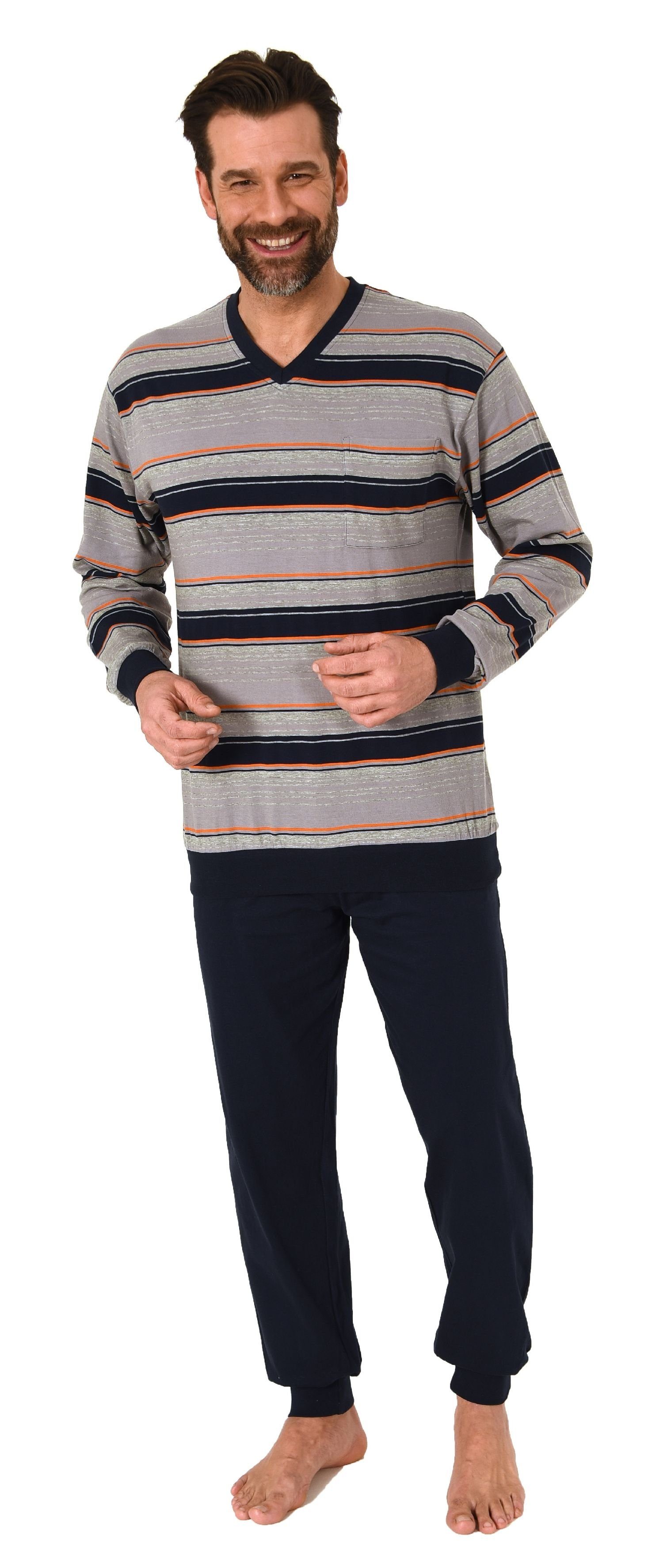 Normann Pyjama Normann Herren langarm Schlafanzug günstig online kaufen