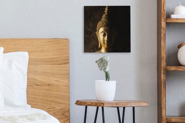 OneMillionCanvasses® Leinwandbild Buddha - Buddha-Statue - Gold - Spirituell - Schwarz, (1 St), Leinwand Bilder für Wohnzimmer Schlafzimmer