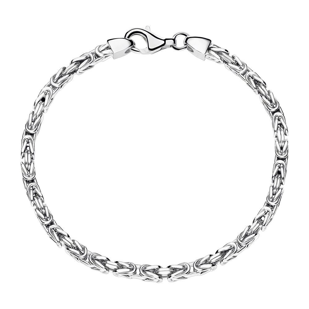 JEWLIX Königsarmband Rhodiniertes Königsarmand für Herren 3mm Stärke KA0030-RH