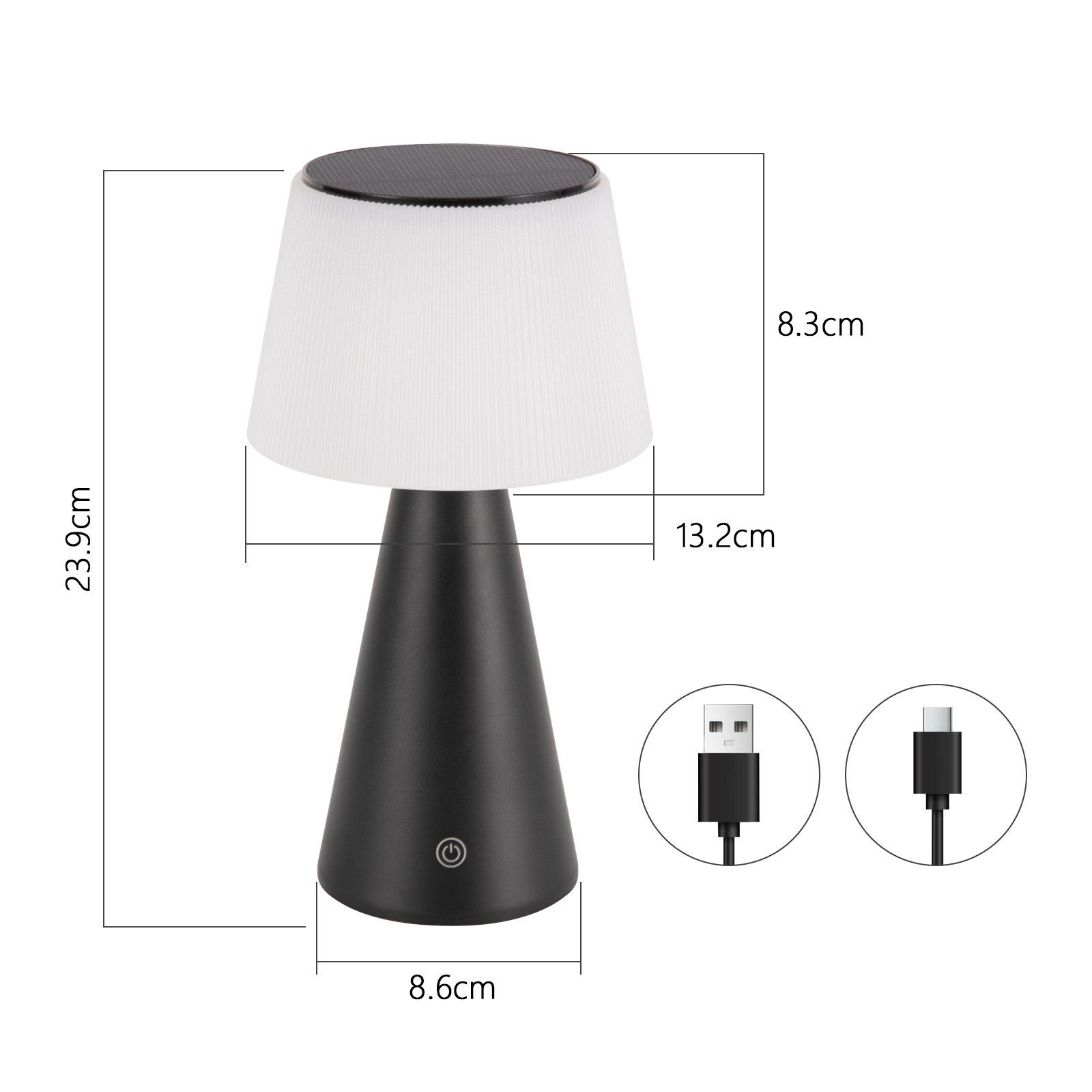 ZMH LED Tischleuchte Kabellos Solar Akku günstig online kaufen