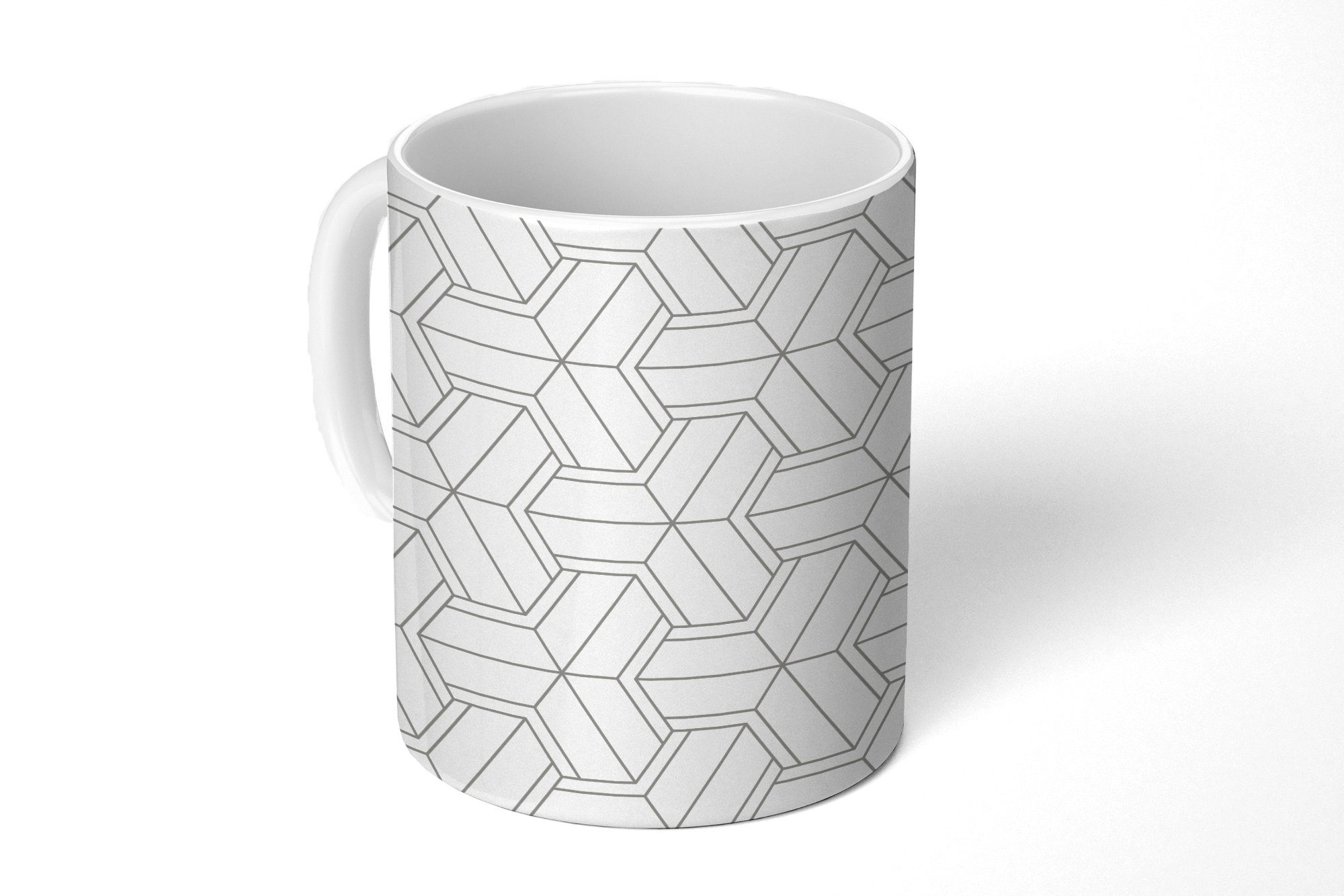 MuchoWow Tasse Gestaltung - Geometrie - Muster - Linie, Keramik, Kaffeetassen, Teetasse, Becher, Teetasse, Geschenk | Tassen