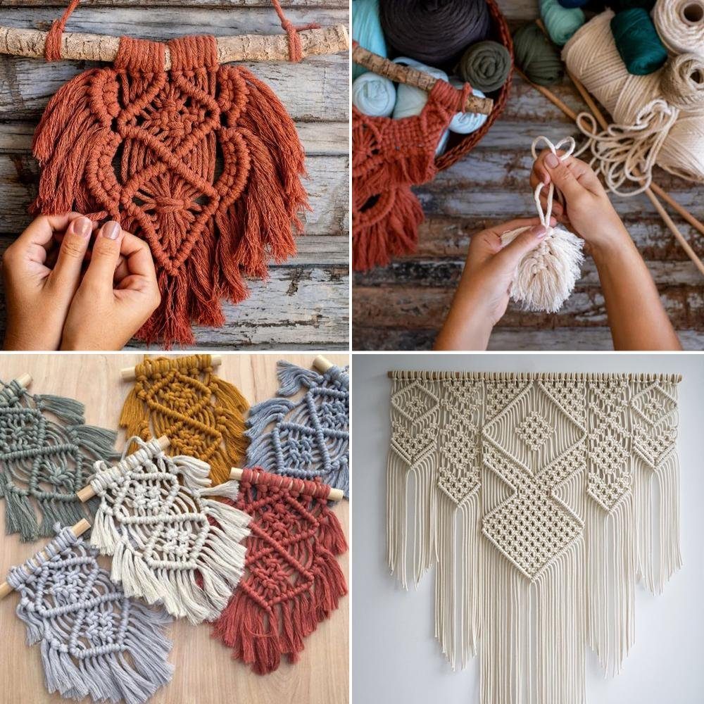 FadenWelt Makramee Garn 3mm x 100m, Baumwollgarn für DIY Handwerk Bastelgarn, 100,00 m (Baumwollschnur für Stricken, Baumwollseil für Wandbehänge und Pflanzen Aufhänger)