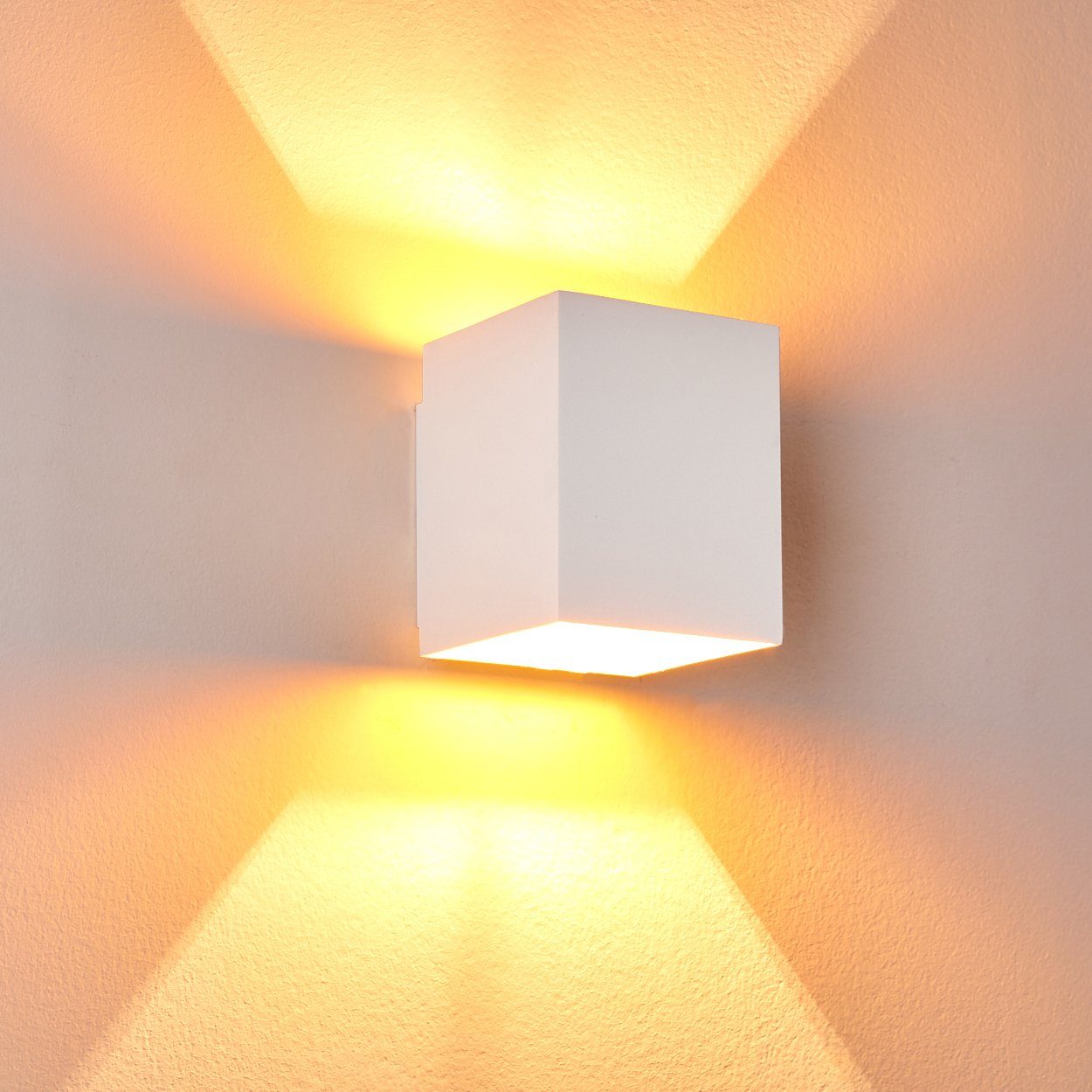 ohne Wandlampe Down-Effekt in Cube/Innen 1xG9, »Albe« Metall & Weiß/Gold, Leuchtmittel, aus moderne hofstein Lichteffekt, Wandleuchte Up mit mit