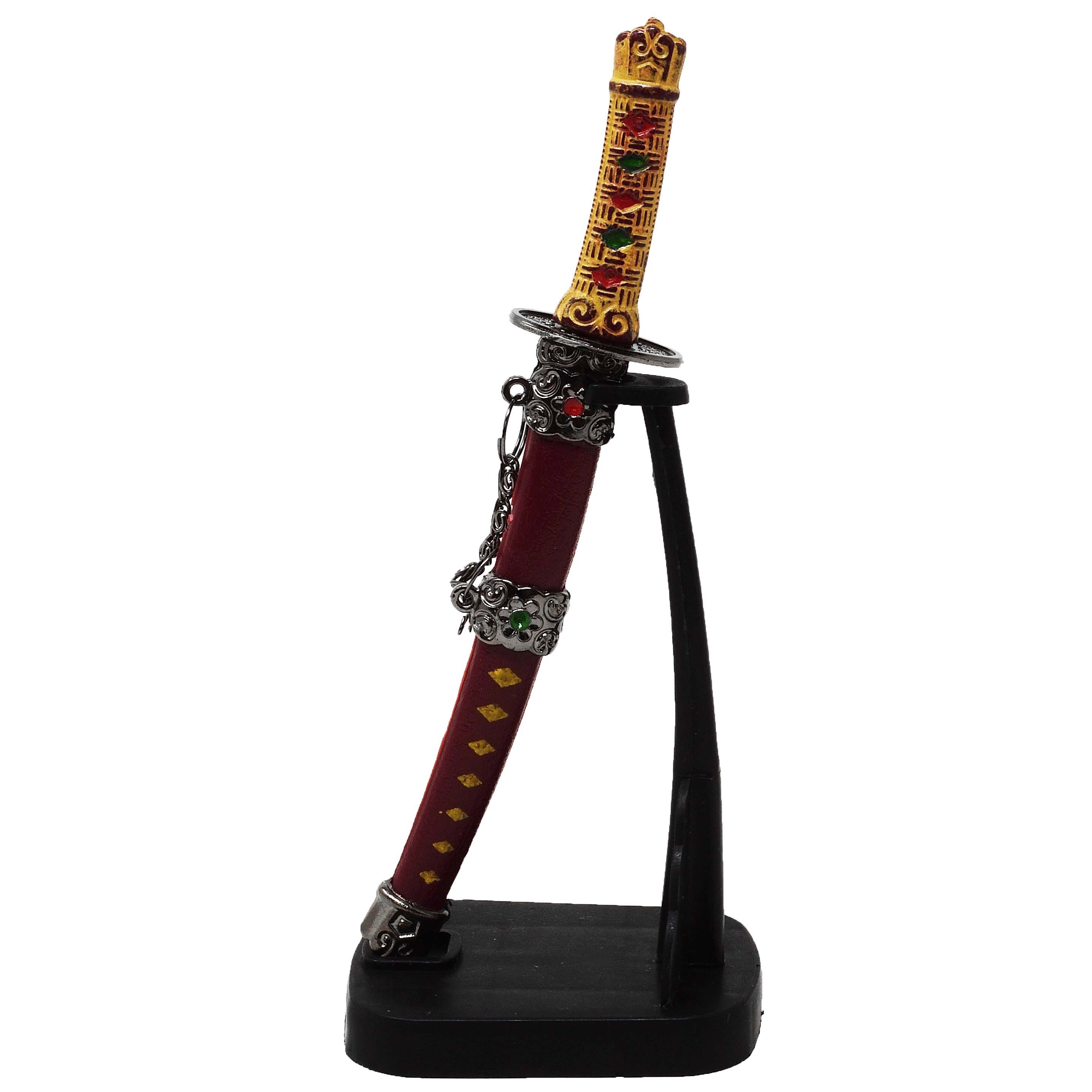 MystiCalls Нож для бумаги Нож для бумаги als Samurai Schwert mit Ständer - Schreibtisch Dekoration, Нож для бумаги als Samurai Schwert mit Ständer