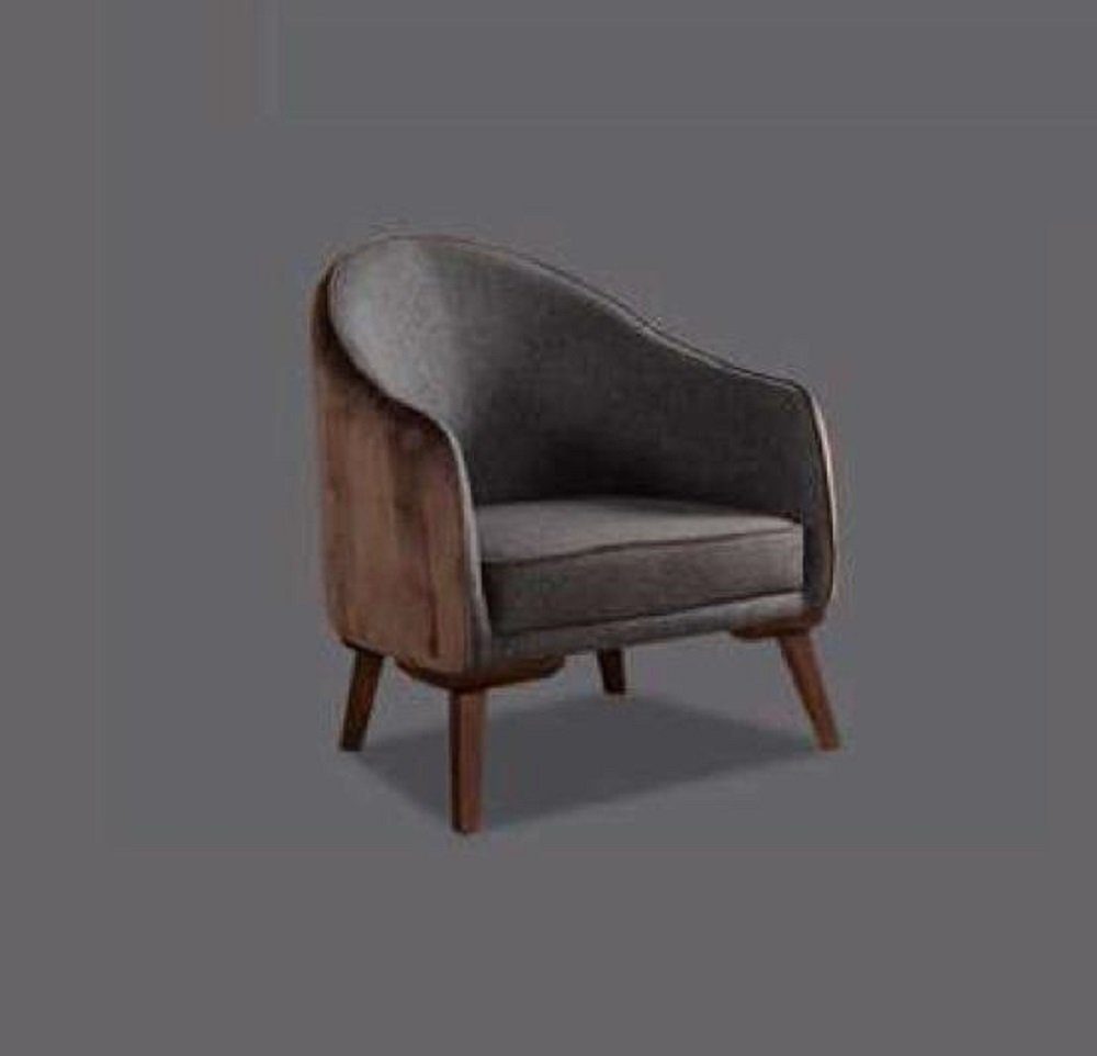 Stil 1 Sessel Design JVmoebel Neu Sessel Grau Sitzer Textil Einsitzer Wohnzimmer Luxus