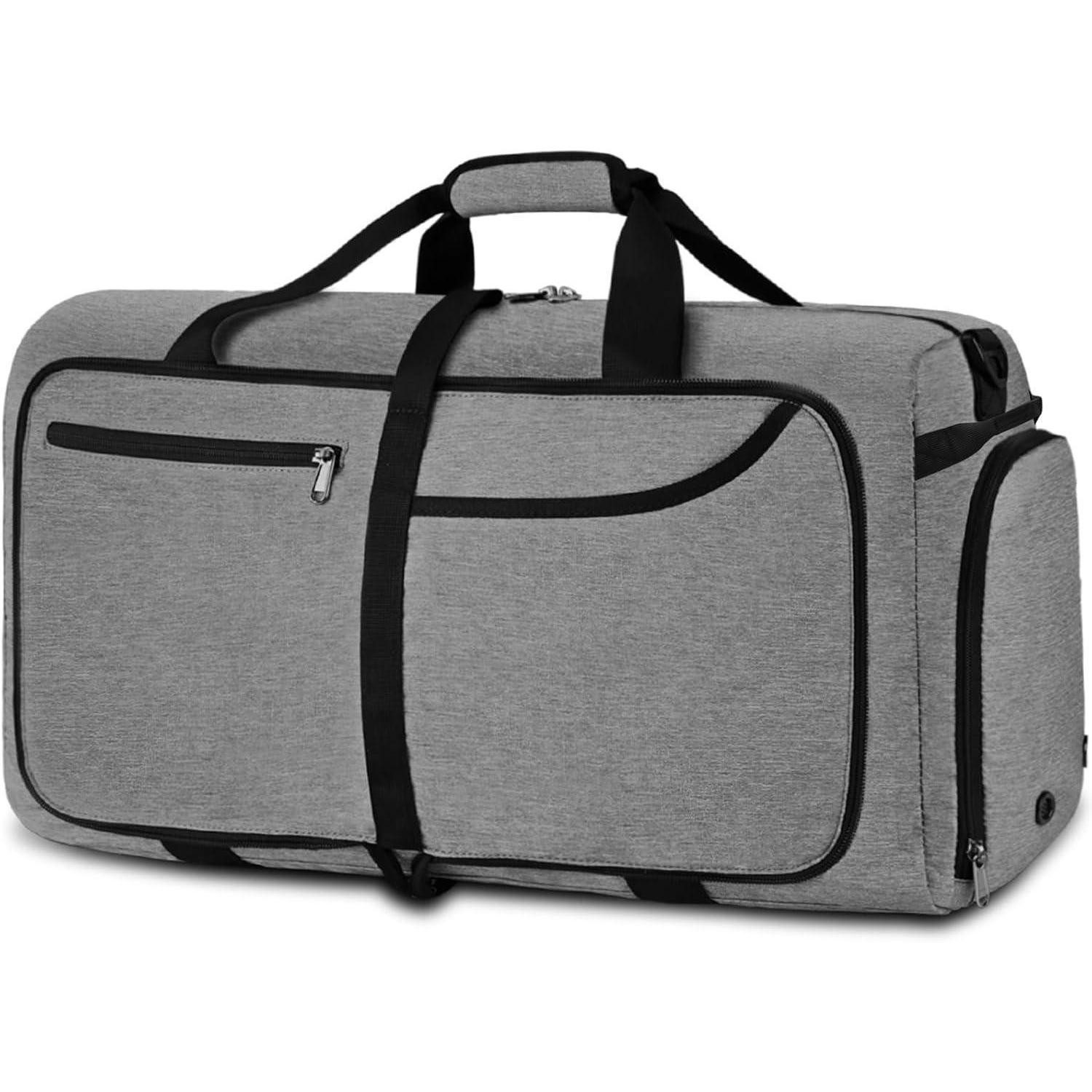 Reisetasche Reisetasche Groß 100L Faltbar Sporttasche Herren Damen Schwarz