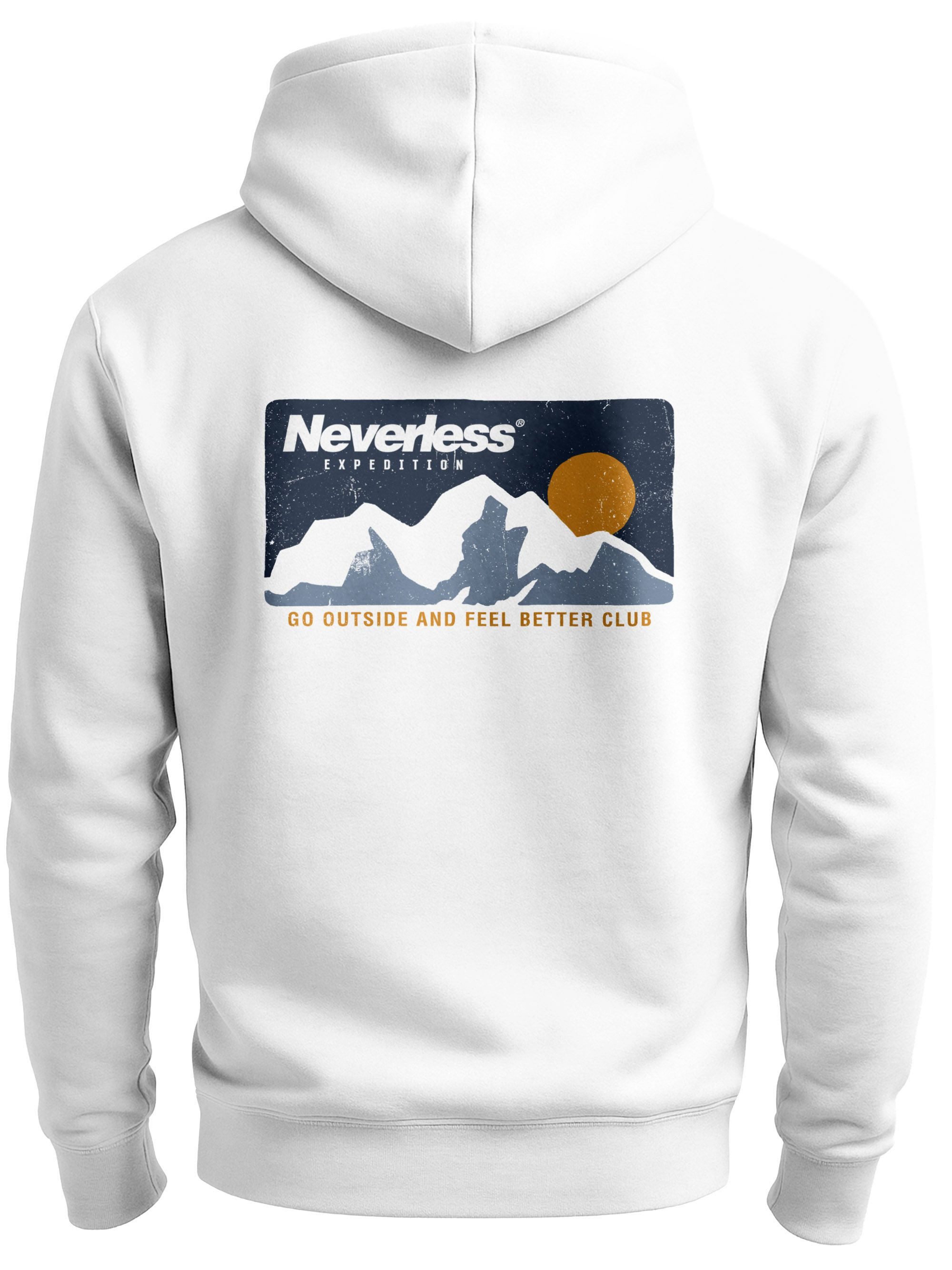 Neverless Hoodie Herren Hoodie Backprint Berge Wandern Berg-Grafik Vintage günstig online kaufen