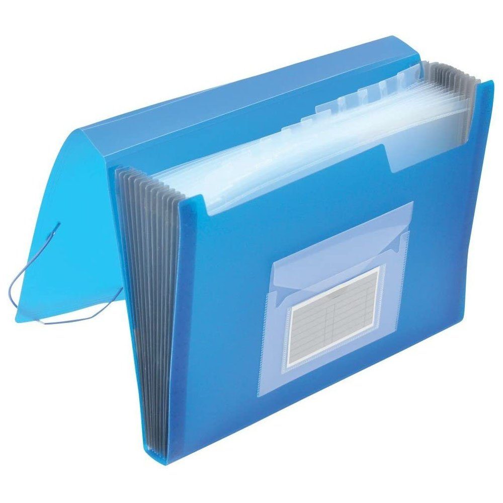 Q-Connect Fächermappe Q-CONNECT Fächertasche transl.blau