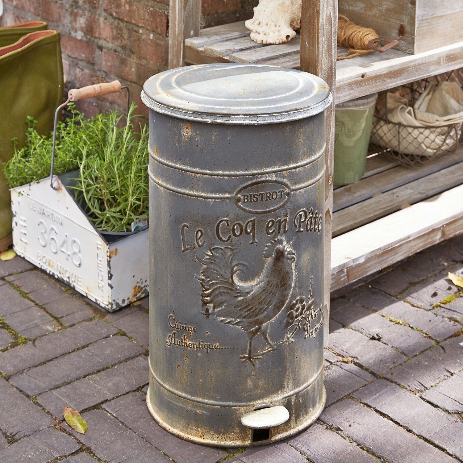 Mirabeau Gartenfigur Abfalleimer Gris antikgrau günstig online kaufen