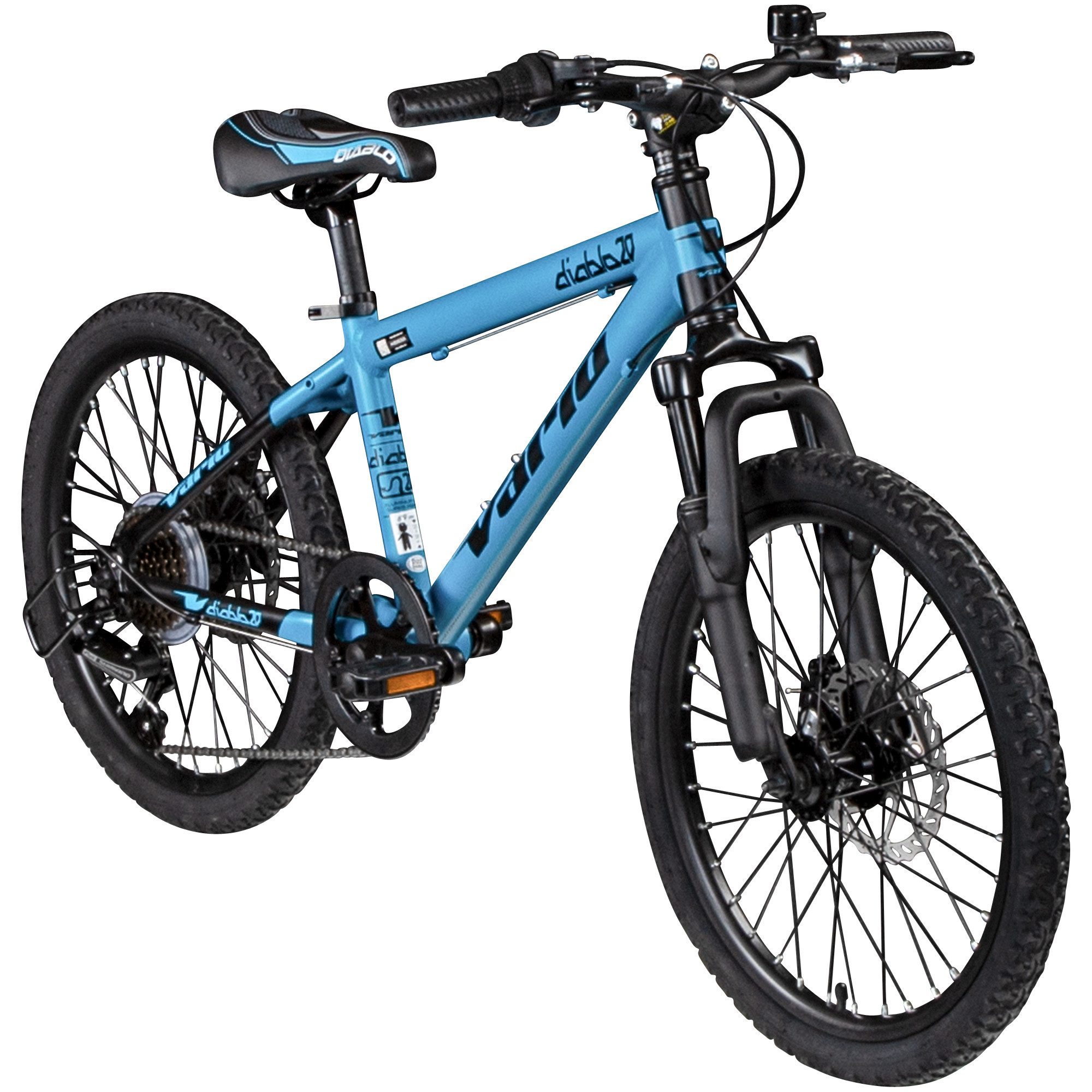 Vario Bikes Mountainbike XC DIABLO 20 DISK, 6 Gang Shimano TY21 Schaltwerk, Kettenschaltung, Mountainbike Kinderfahrrad ab 120 cm Fahrrad MTB Hardtail
