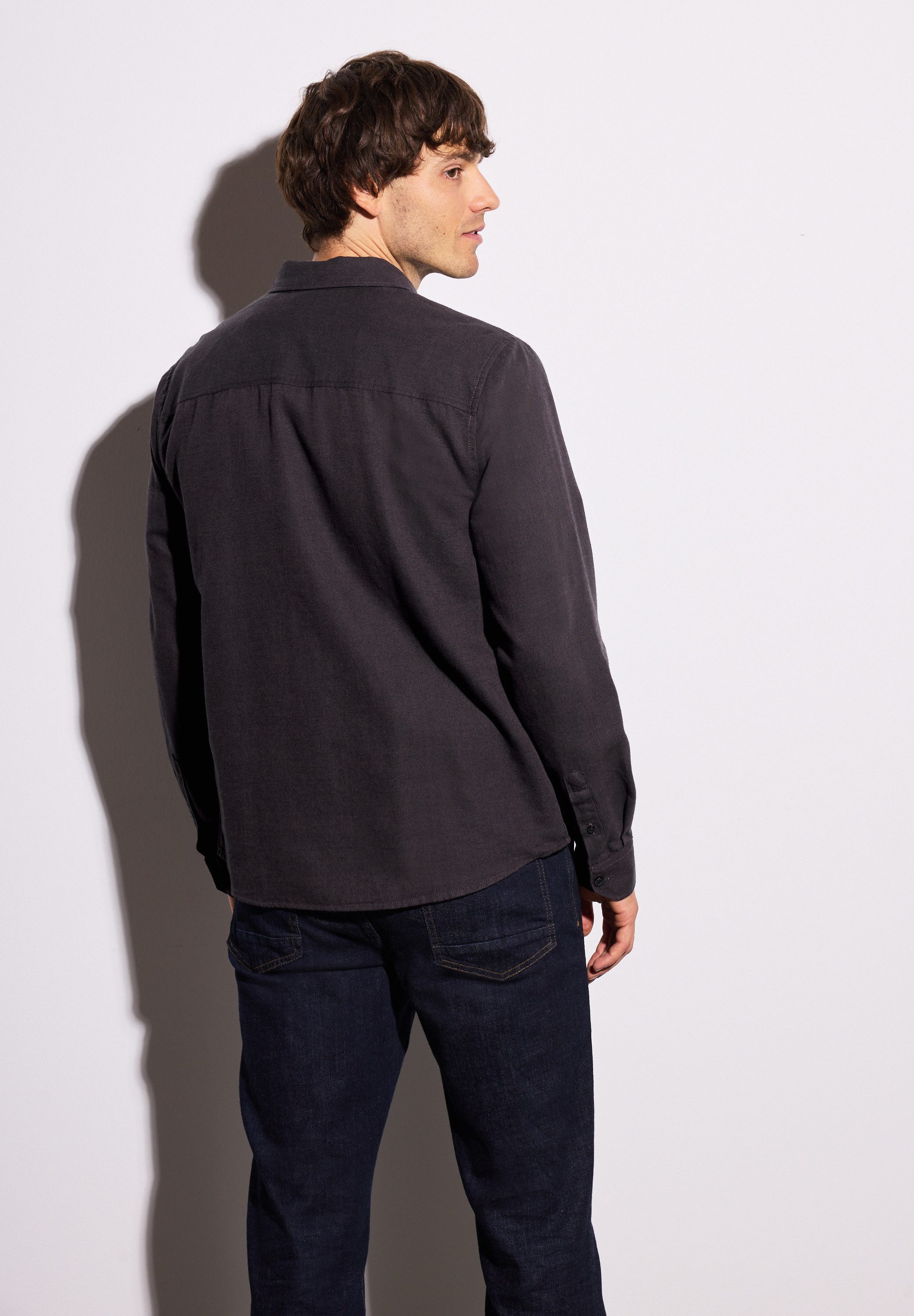 STREET ONE MEN Langarmhemd aus reiner günstig online kaufen