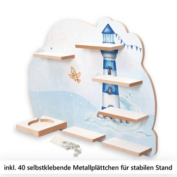 Kreative Feder Wandregal MUSIKBOX-REGAL Leuchtturm, für TONIE-BOX und TONIES inkl. 40 Metallplättchen