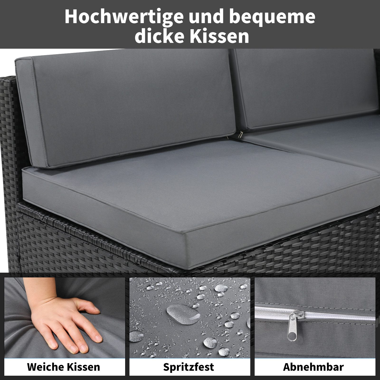 TLGREEN Gartenlounge-Set Loungeset Gartenmöbel Set, Rattanmöbel günstig online kaufen