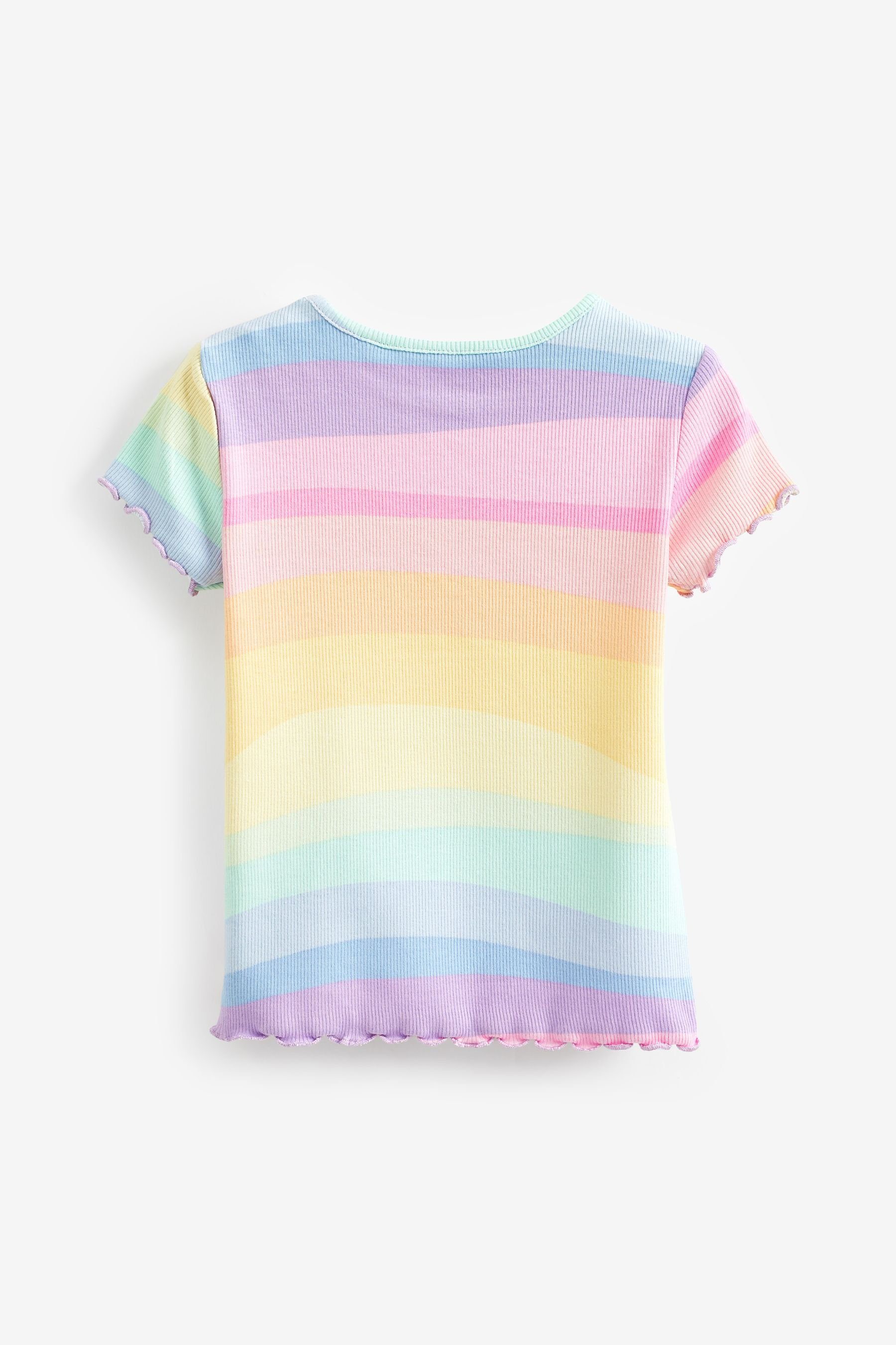 Next T-Shirt Gerippte 3er T-Shirts, Lilac (3-tlg) Pack Purple Rainbow