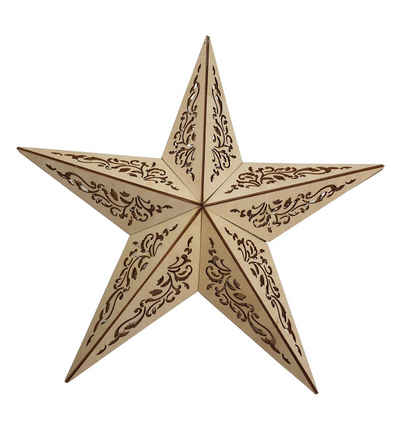 Thomas Philipps Dekostern Weihnachtsstern Dekostern Stern aus Holz 15 LED warmweiß
