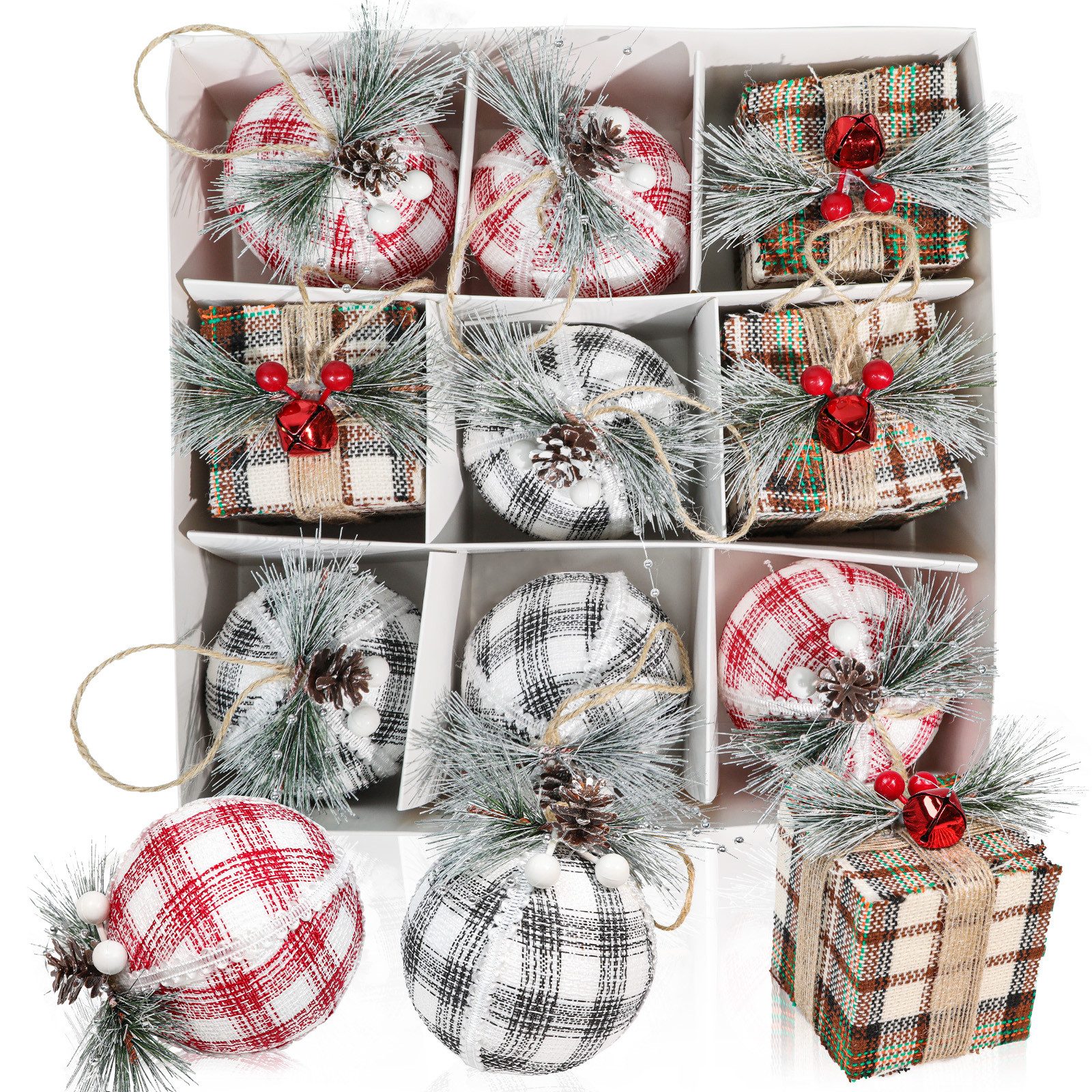 M&W DAS DESIGN Weihnachtsbaumkugel Christbaumschmuck Mini Outdoor Weihnachten 8CM