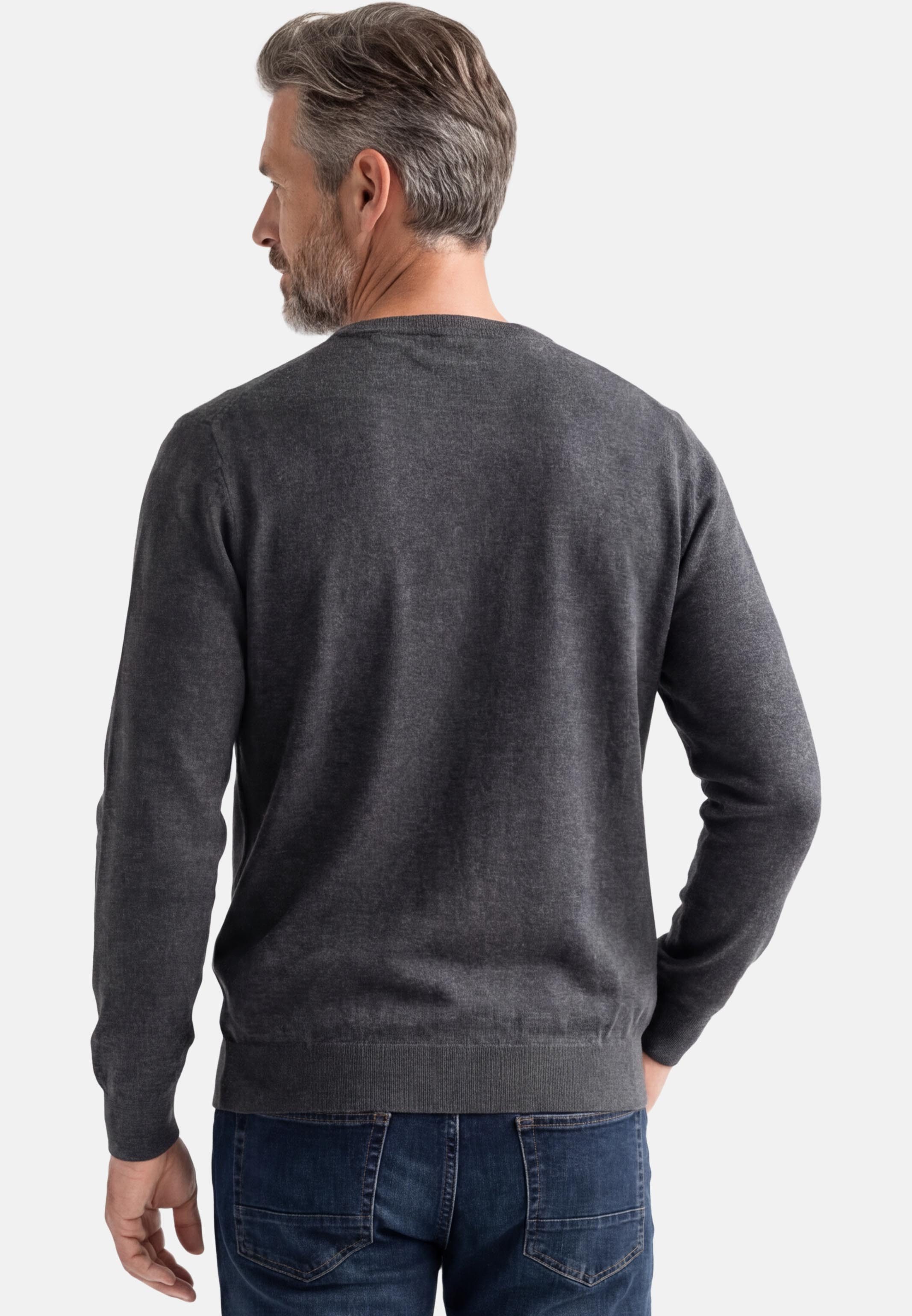 Redmond V-Ausschnitt-Pullover Basic (1-tlg) Pullover - Baumwolle - Atmungsaktiv - Weicher Feinstrick