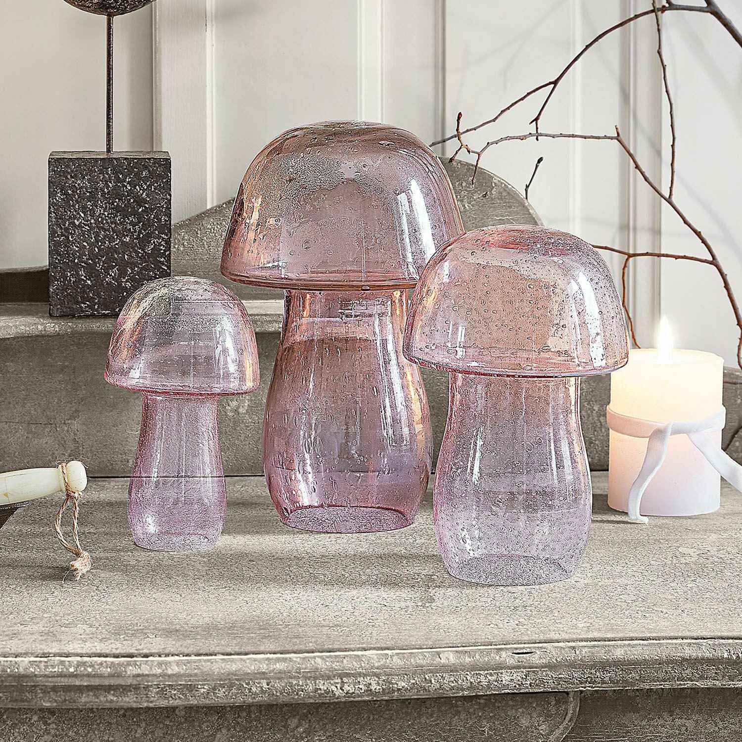 Mirabeau Dekoobjekt Deko-Pilz 3er Set Verlière rosa, none – Bild 2 von 3