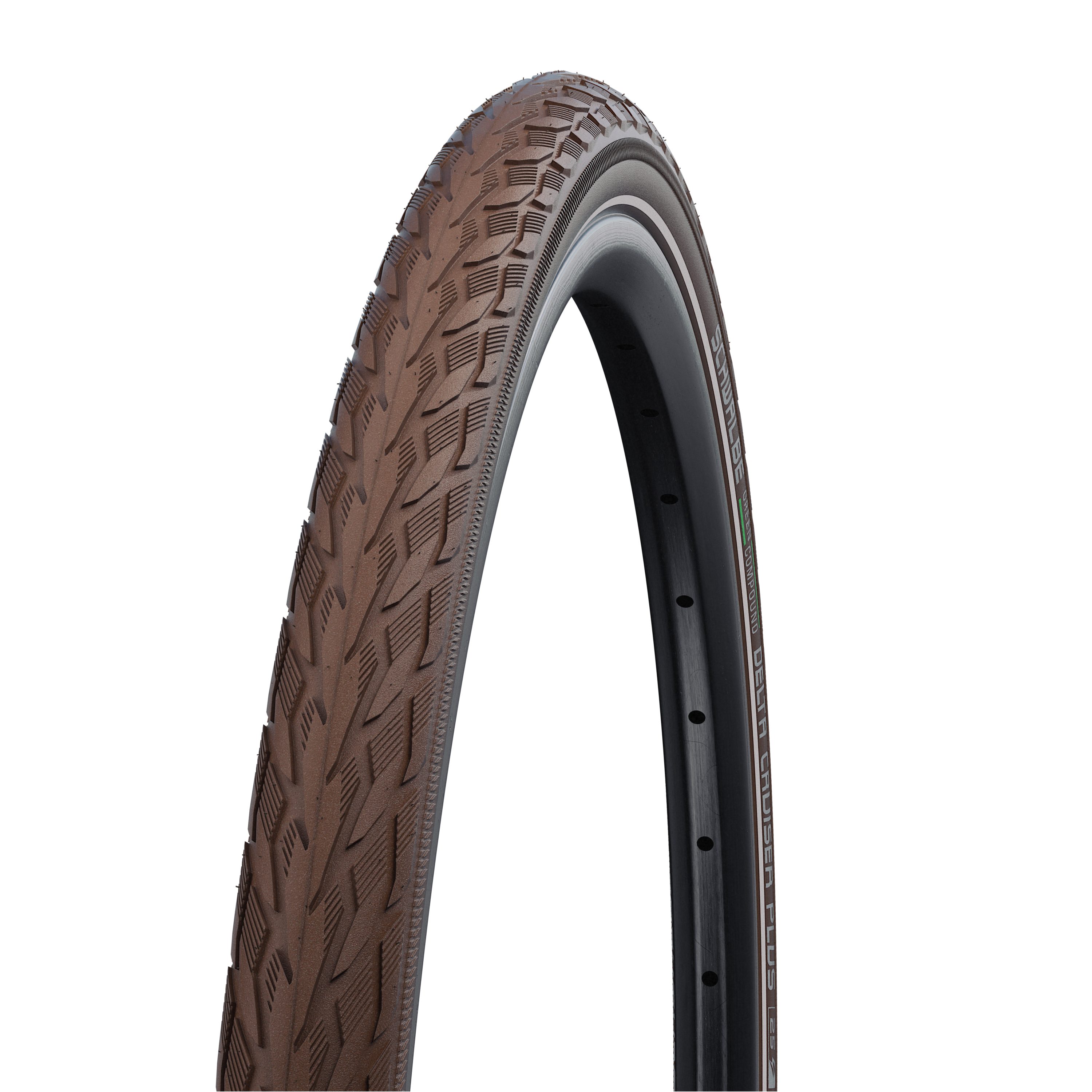 Schwalbe Fahrradreifen Schwalbe Delta Cruiser Plus 37-622 braun PunctureGuard Reflex 28x1.40, Drahtreifen