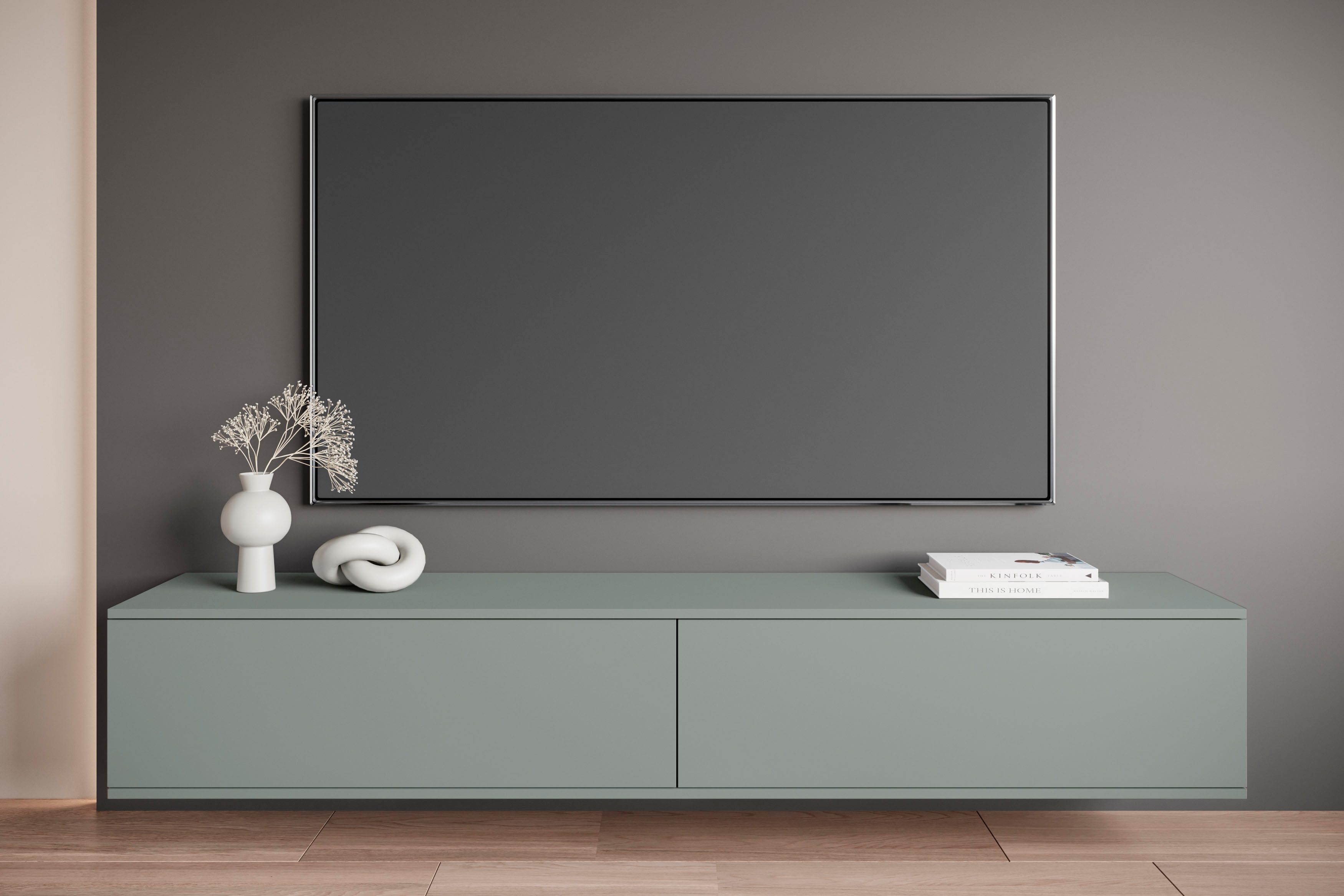 OTTO home Lowboard Kenia (1 St), 2 Klappen – flexibel hängend oder stehend montierbar
