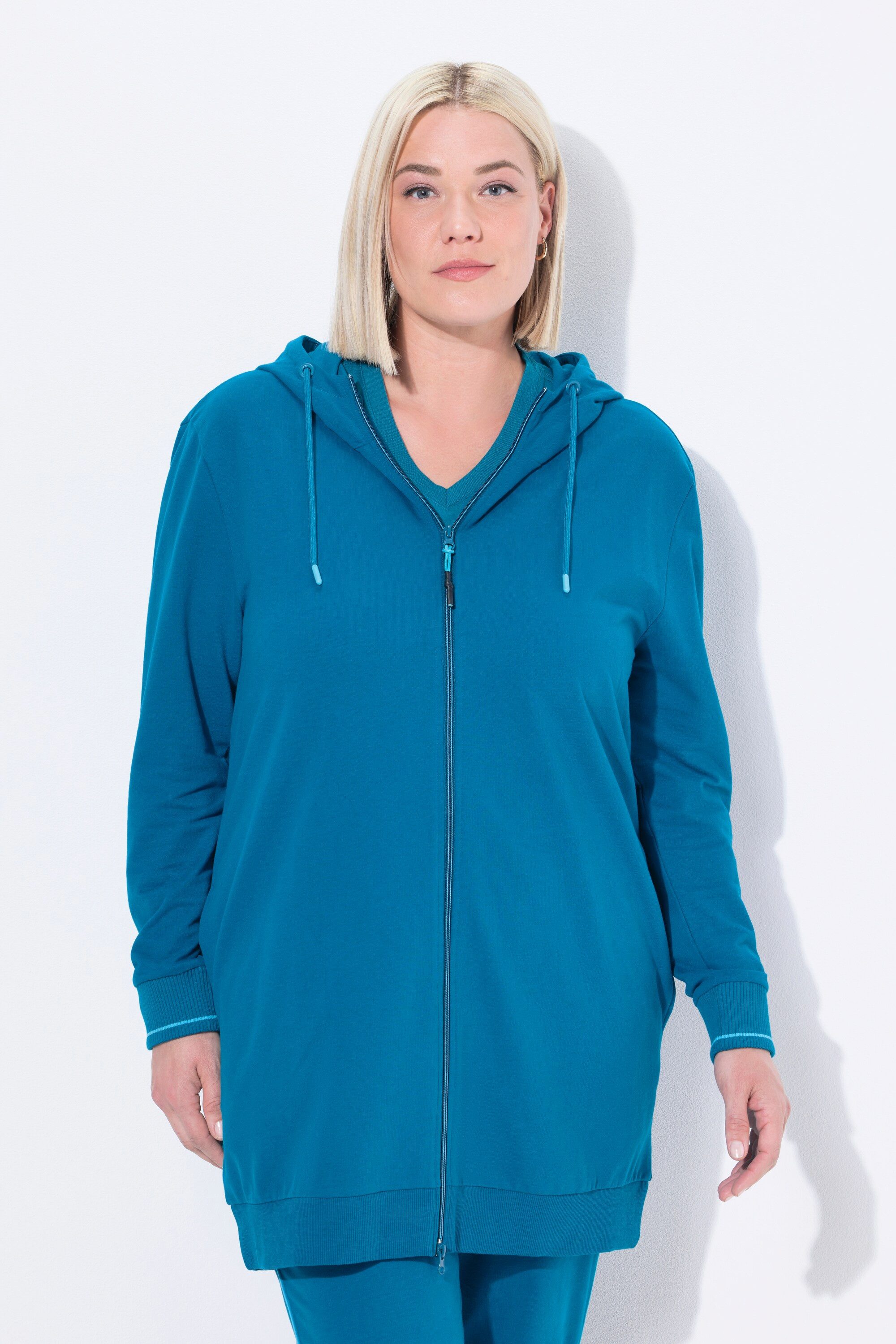 Ulla Popken Sweatjacke Sweatjacke Zierpaspel Oversized günstig online kaufen