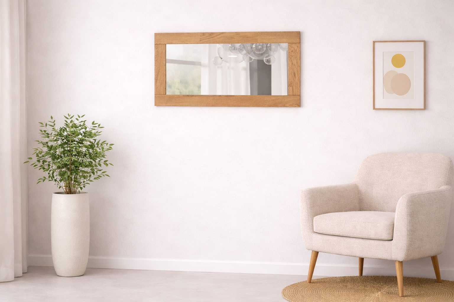 OTTO home Spiegel Maximus Spiegel B/H/T: 50/96/1,8cm, Hochkant oder quer montierbar, Massivholz Rahmen, Spiegelflächer 34x98,5cm, Wandspiegel