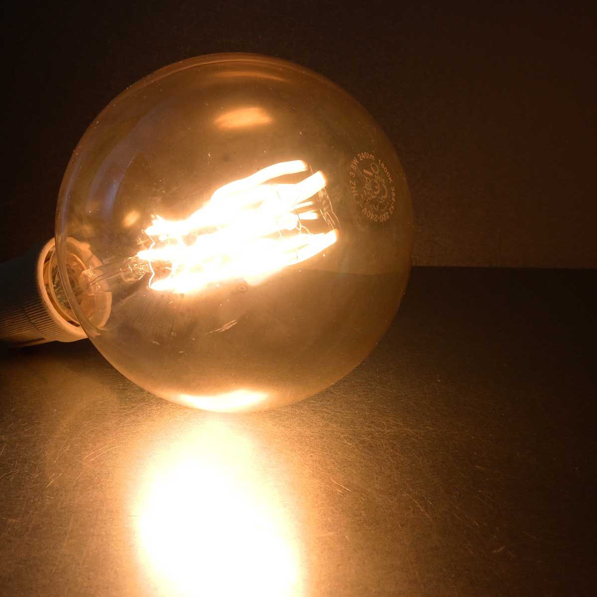 STAR TRADING LED-Leuchtmittel E27 LED Birne VINTAGE Filament Kugel Ø125mm 2 günstig online kaufen