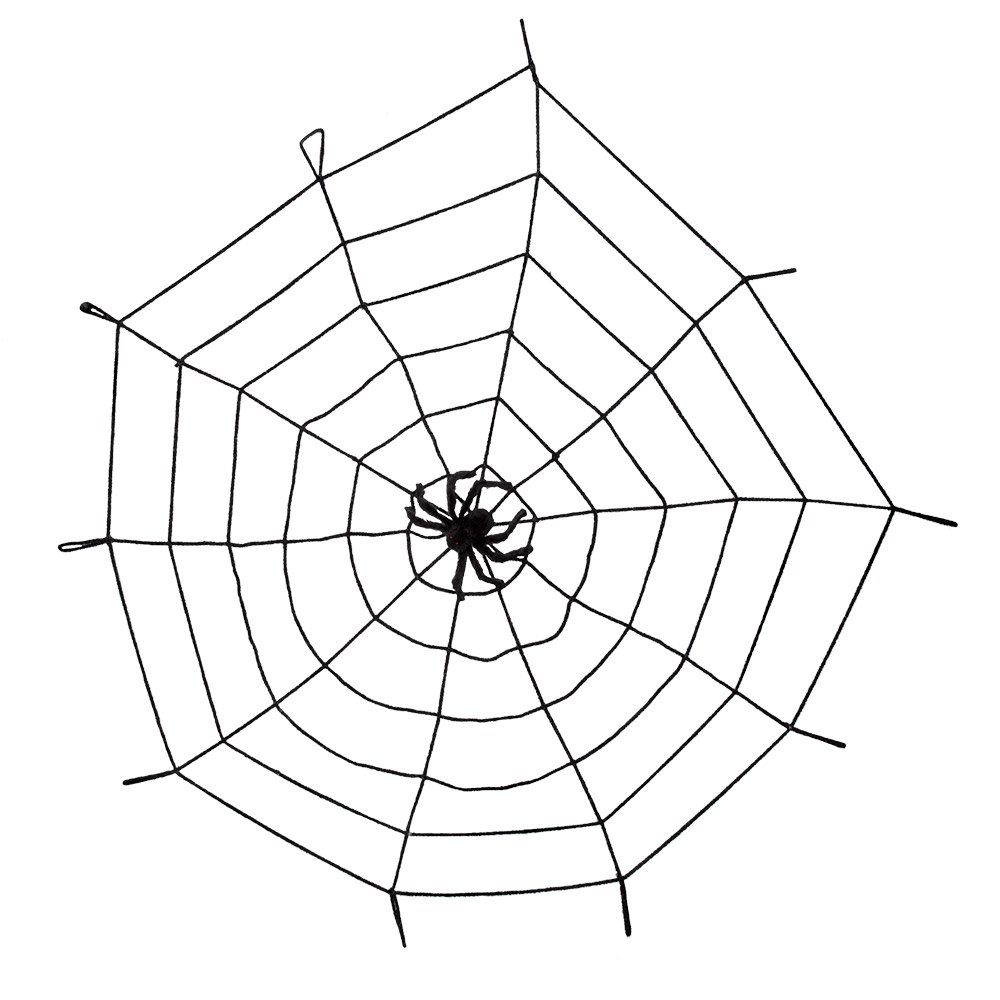 Spinngewebe Deko Halloween Spinne- mit Zombie-Kostüm - elastisch Spinnweben 150cm Boland
