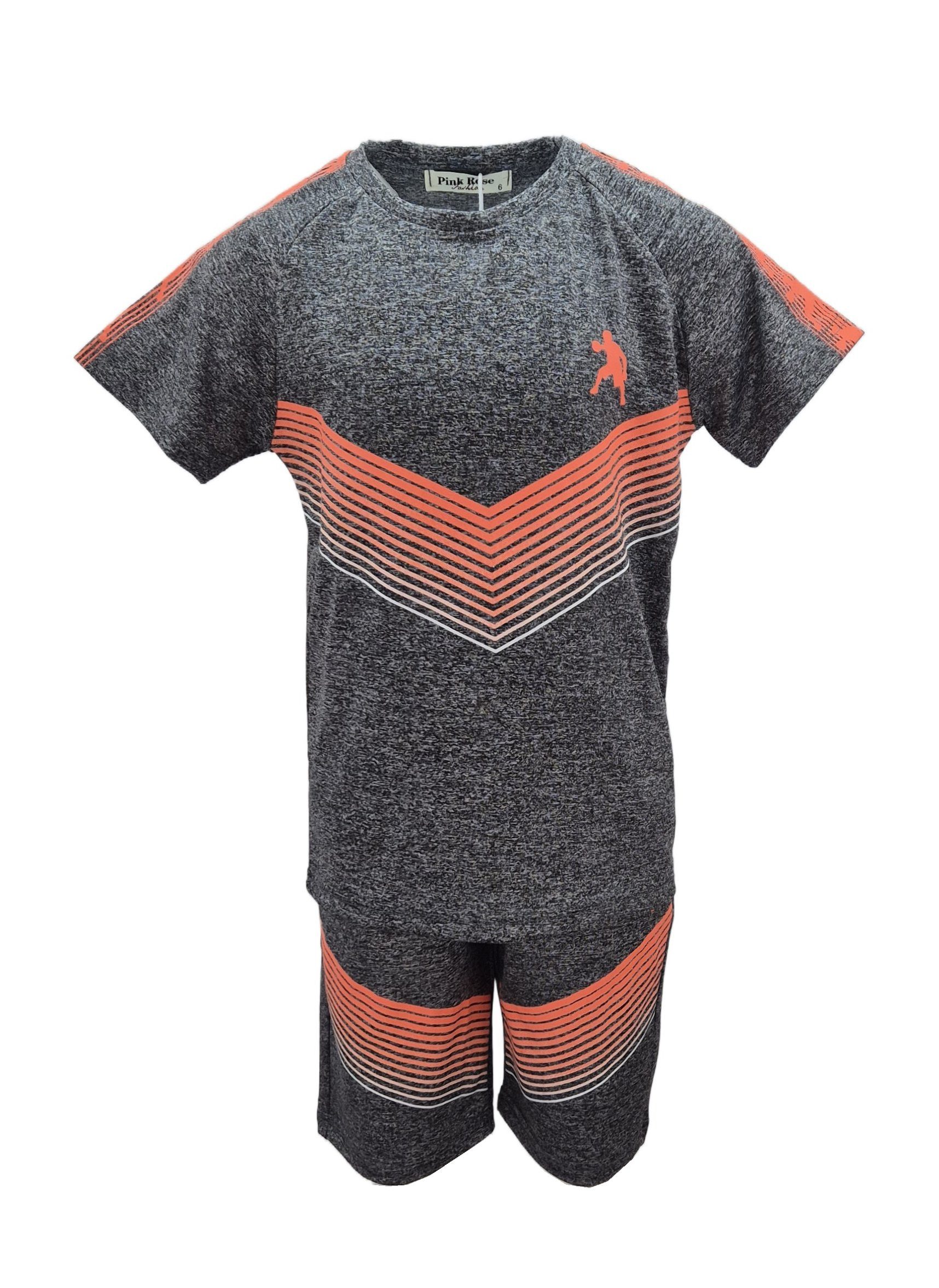 Hessis T-Shirt & Shorts Sportliches Jungen Set : für den perfekten Sommerlook Js671 (Set, 2-tlg., T-Shirt + Shorts) für Kinder